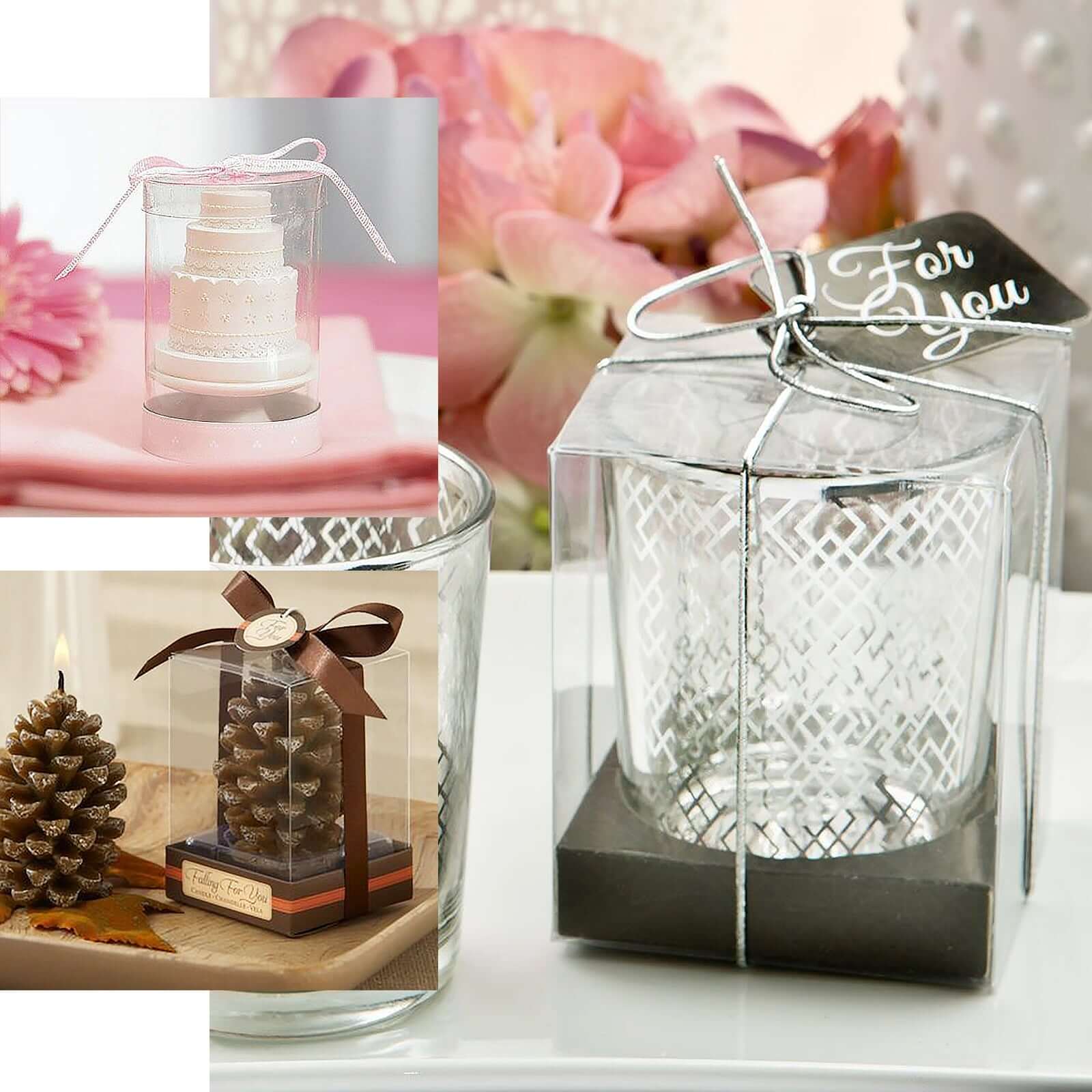 25-Piece Set of 5x4 Transparent Plastic Heart-Shaped Party Favor and Gift Boxes