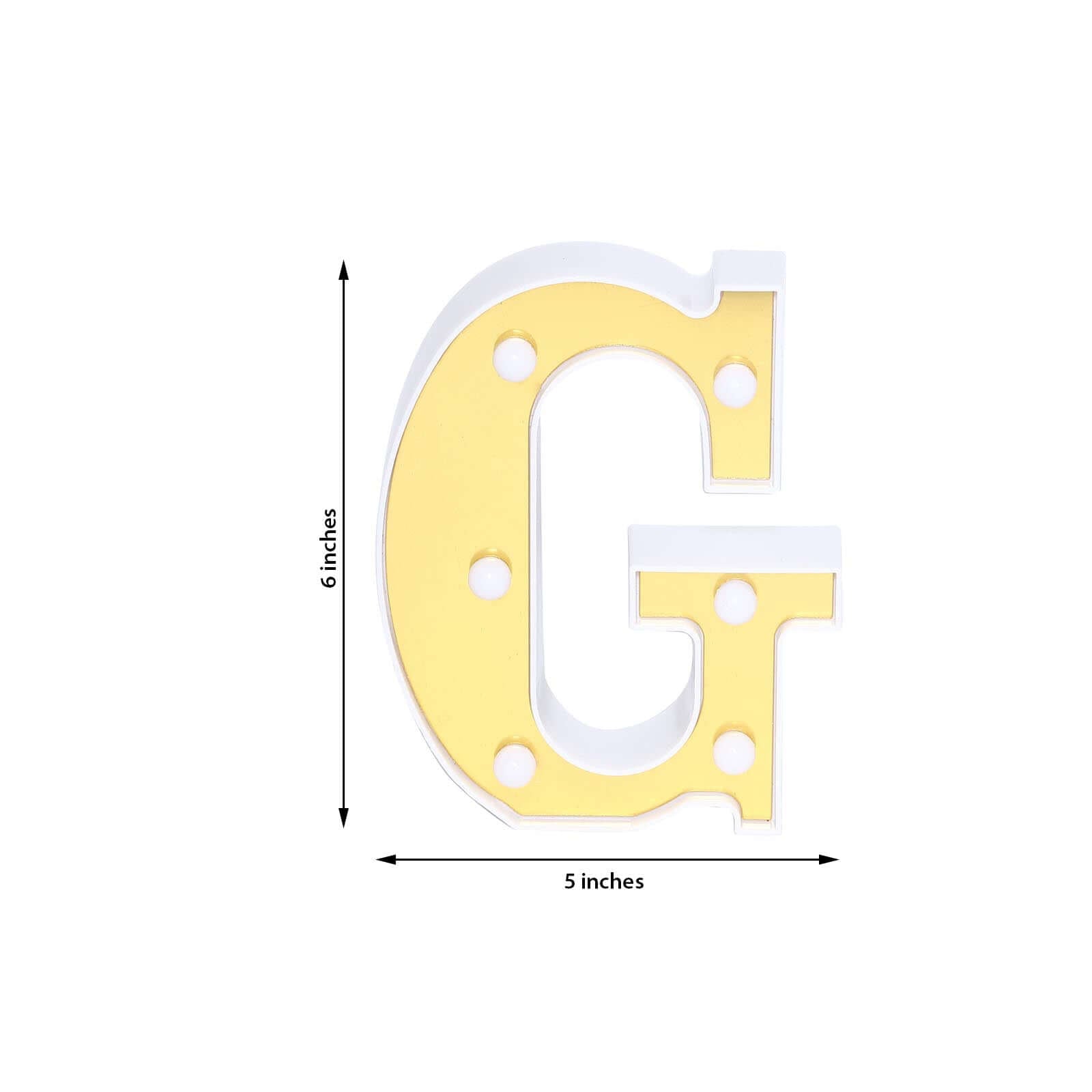 Gorgeous 3D Gold Marquee Letter G with 6 Warm White LED Lights - Ideal Event Decor