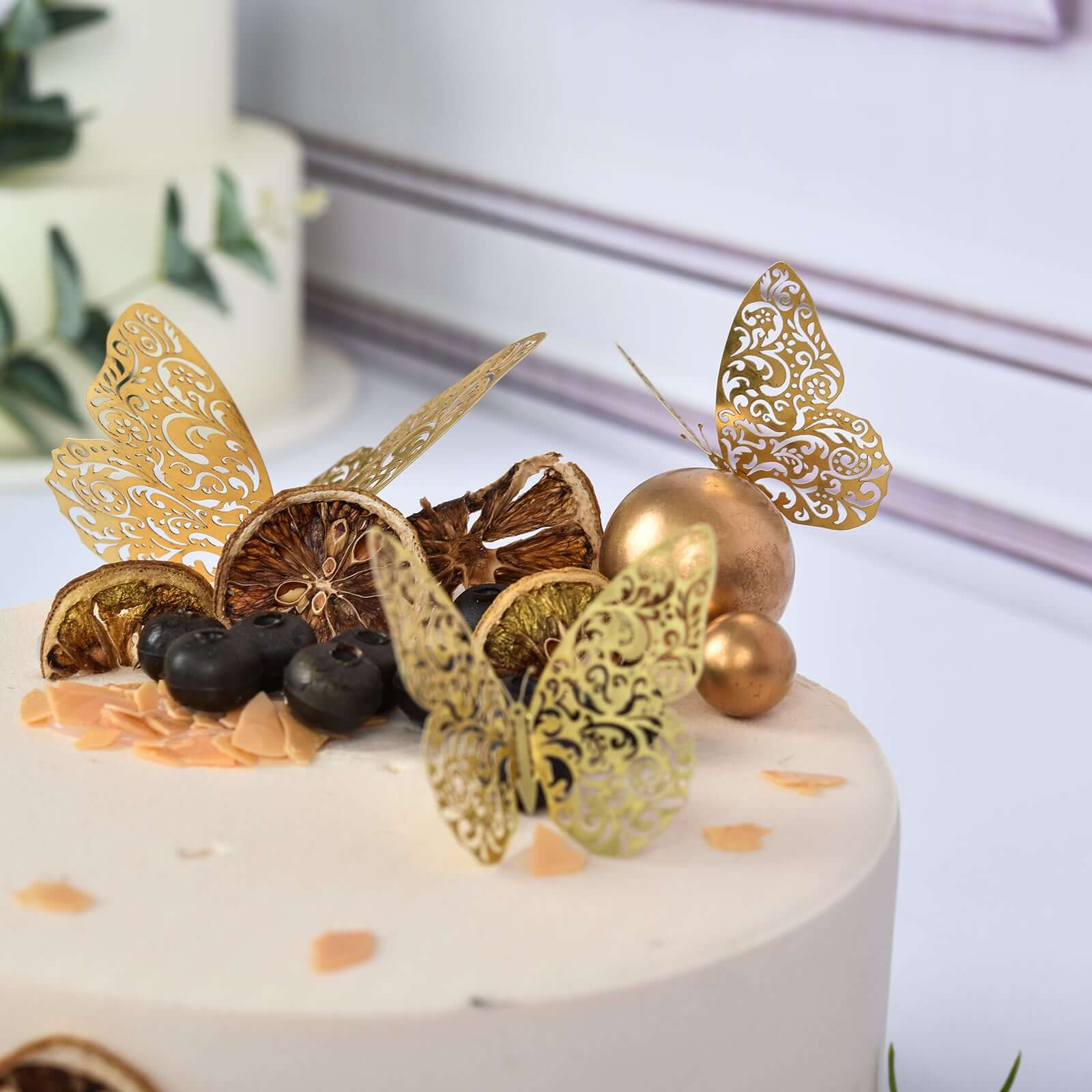 12-Pack Gold 3D Butterfly Wall Decals - DIY Removable, Eye-Catching Decor