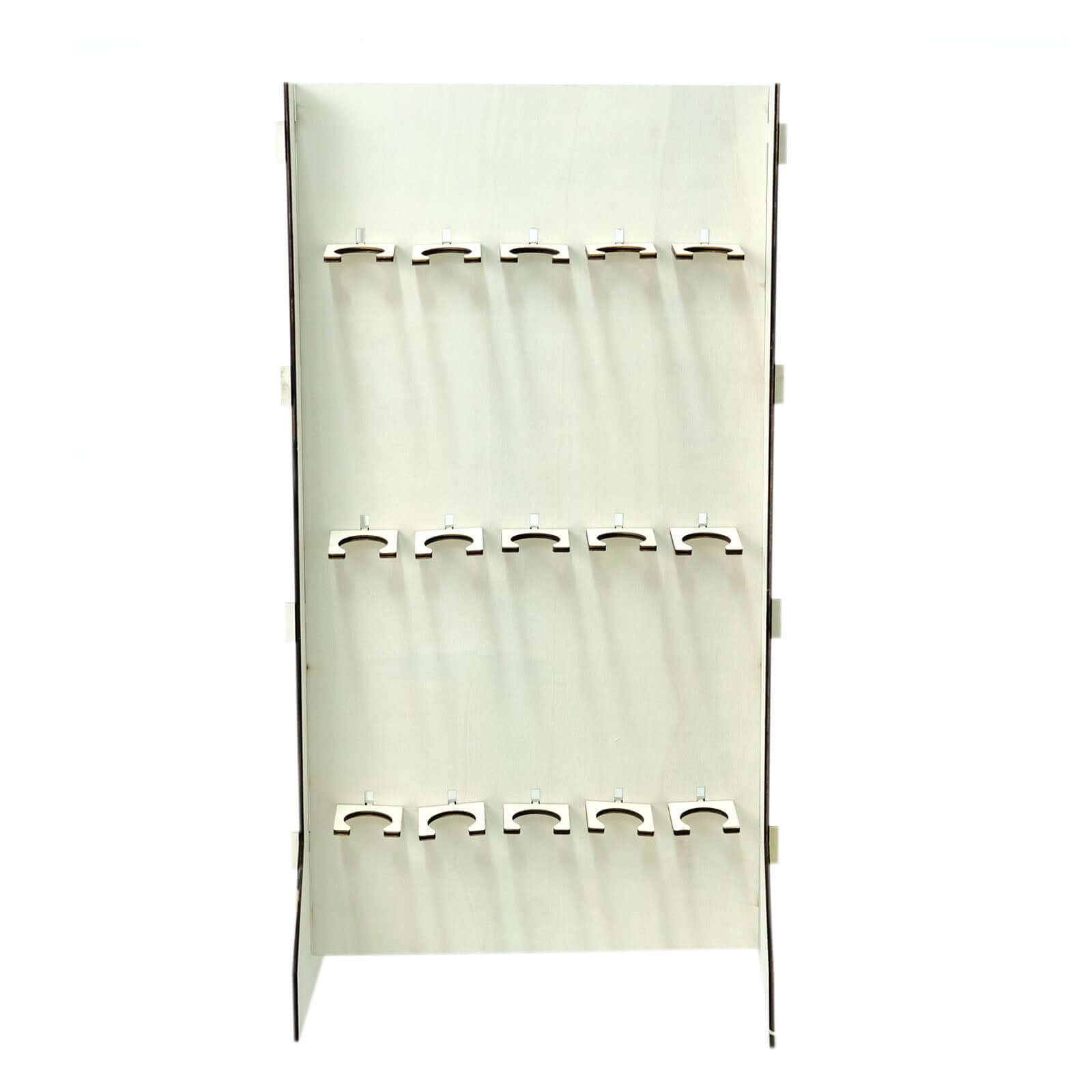 White 3-Tier Wooden Rectangle Floor Standing Champagne Glass Holder for Rustic Events