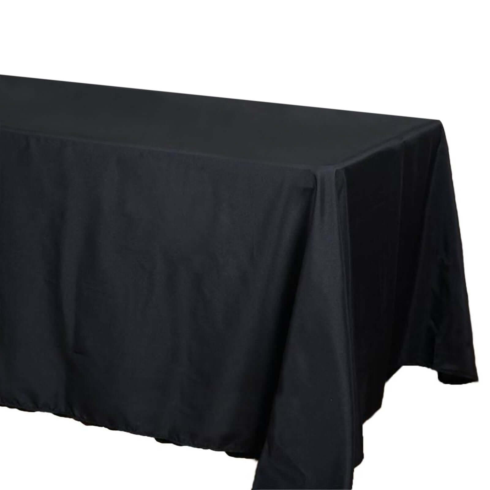 Black 72x120 Polyester Rectangle Tablecloth - Stylish & Durable for Events