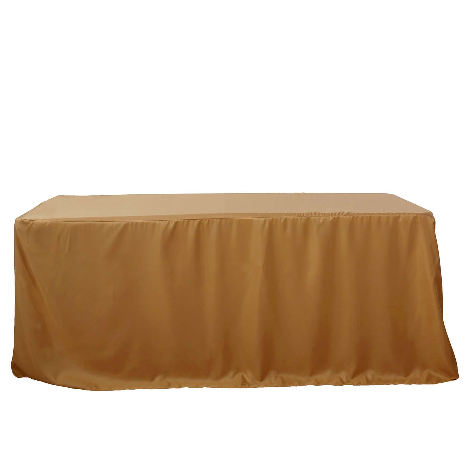 Gold Fitted Polyester 72x30 Rectangle Tablecloth - Durable for Events