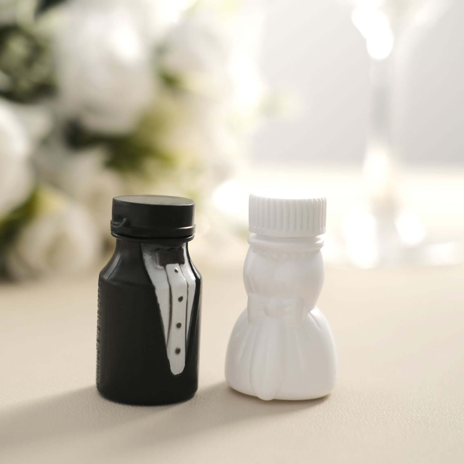24-Pack Bride and Groom Prefilled Soap Bubble Bottles - Ideal Wedding Party Favors