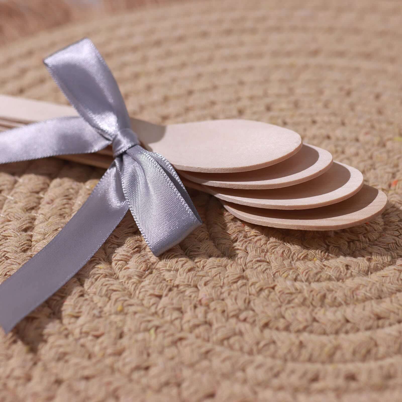 100-Piece Set of Natural Birchwood Spoons - Eco-Friendly, Biodegradable for Rustic & Outdoor Events
