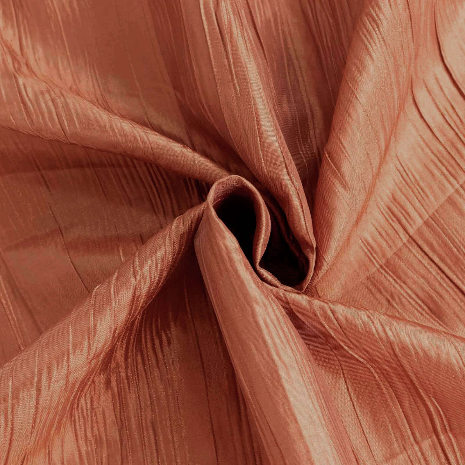 Seamless Accordion Crinkle Taffeta Tablecloth - Terracotta (Rust), 90x132