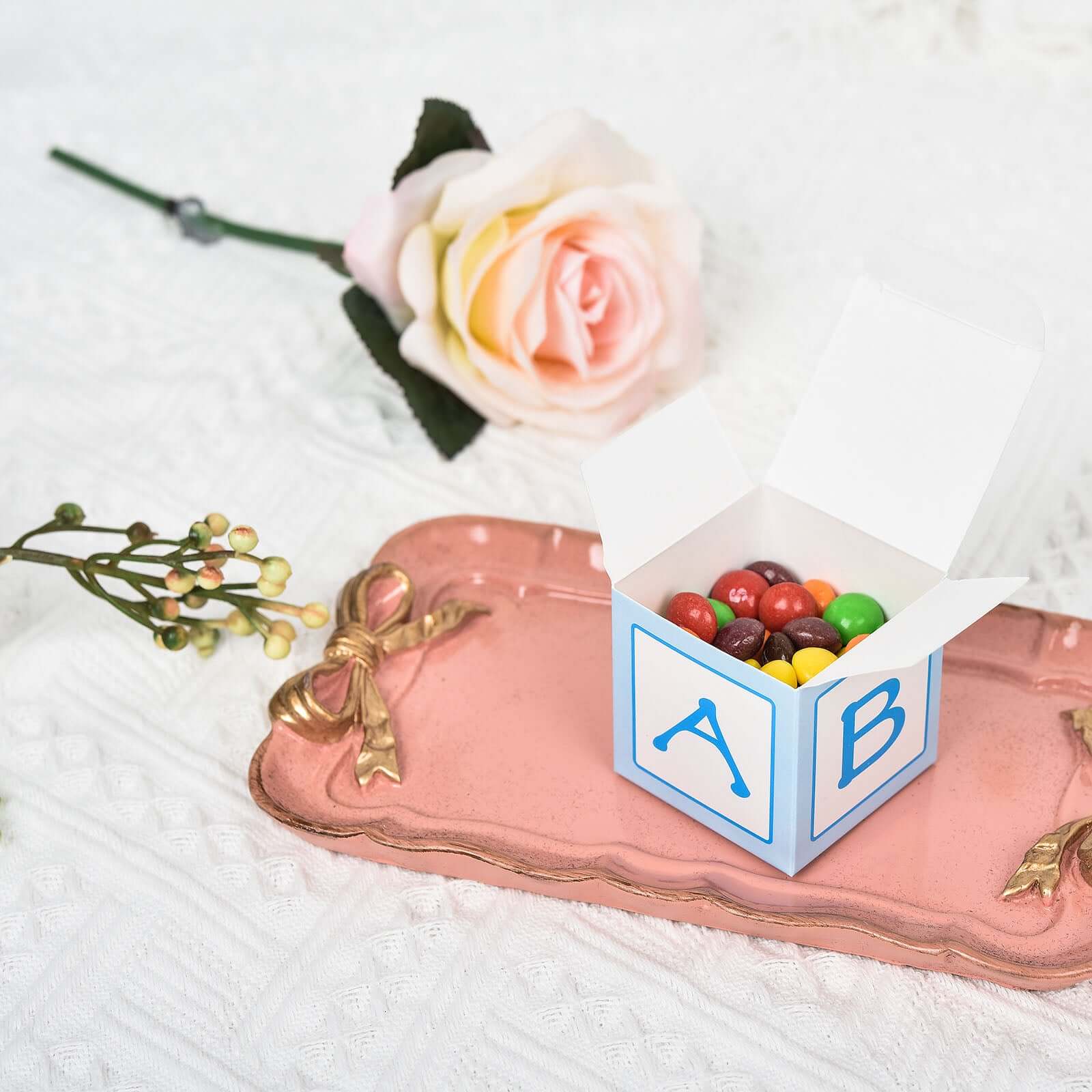 25-Pack Light Blue Baby Shower Candy Gift Boxes - Perfect Party Favors