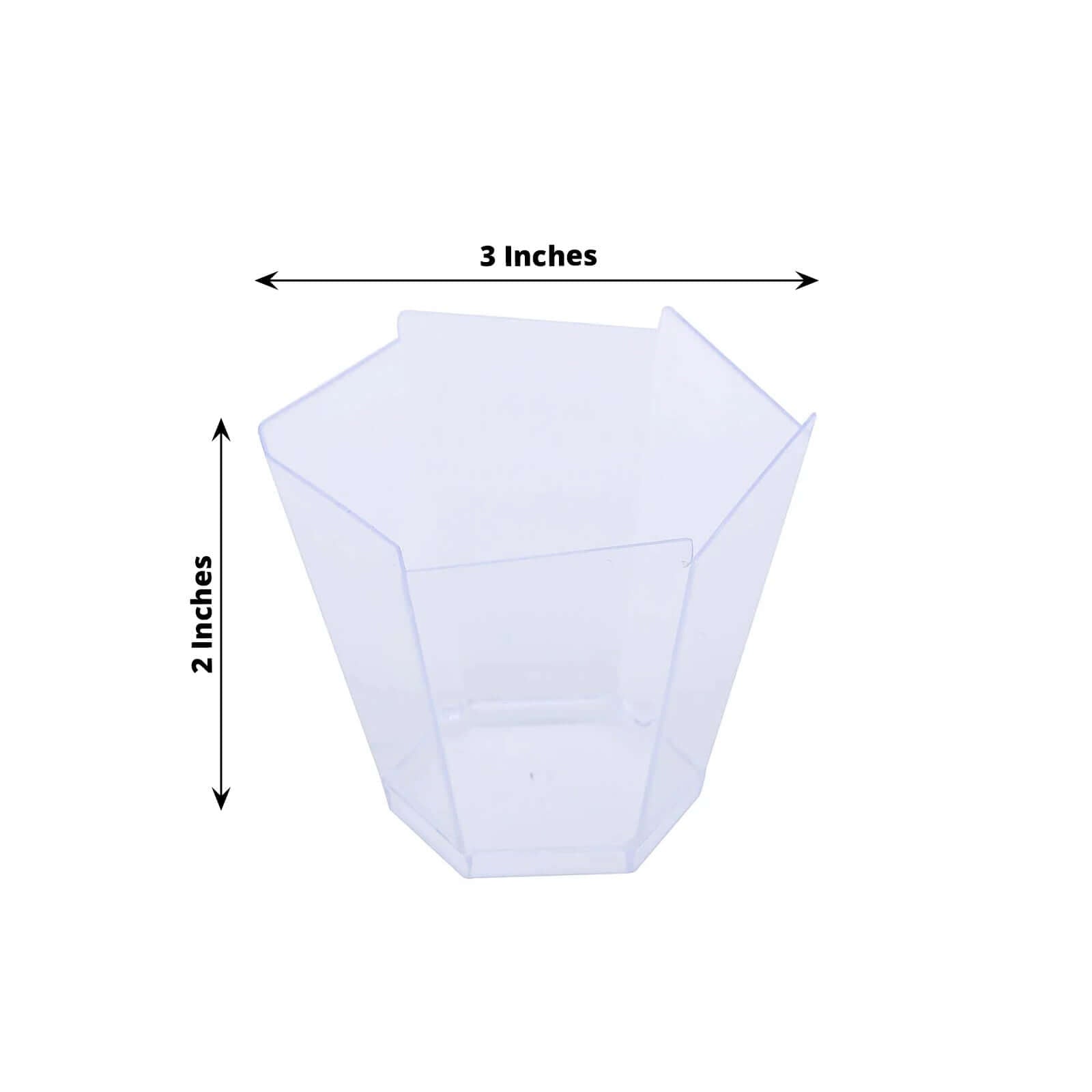 12-Piece Set of Lightweight, Disposable 3oz Clear Wavy Hexagon Plastic Dessert Cups