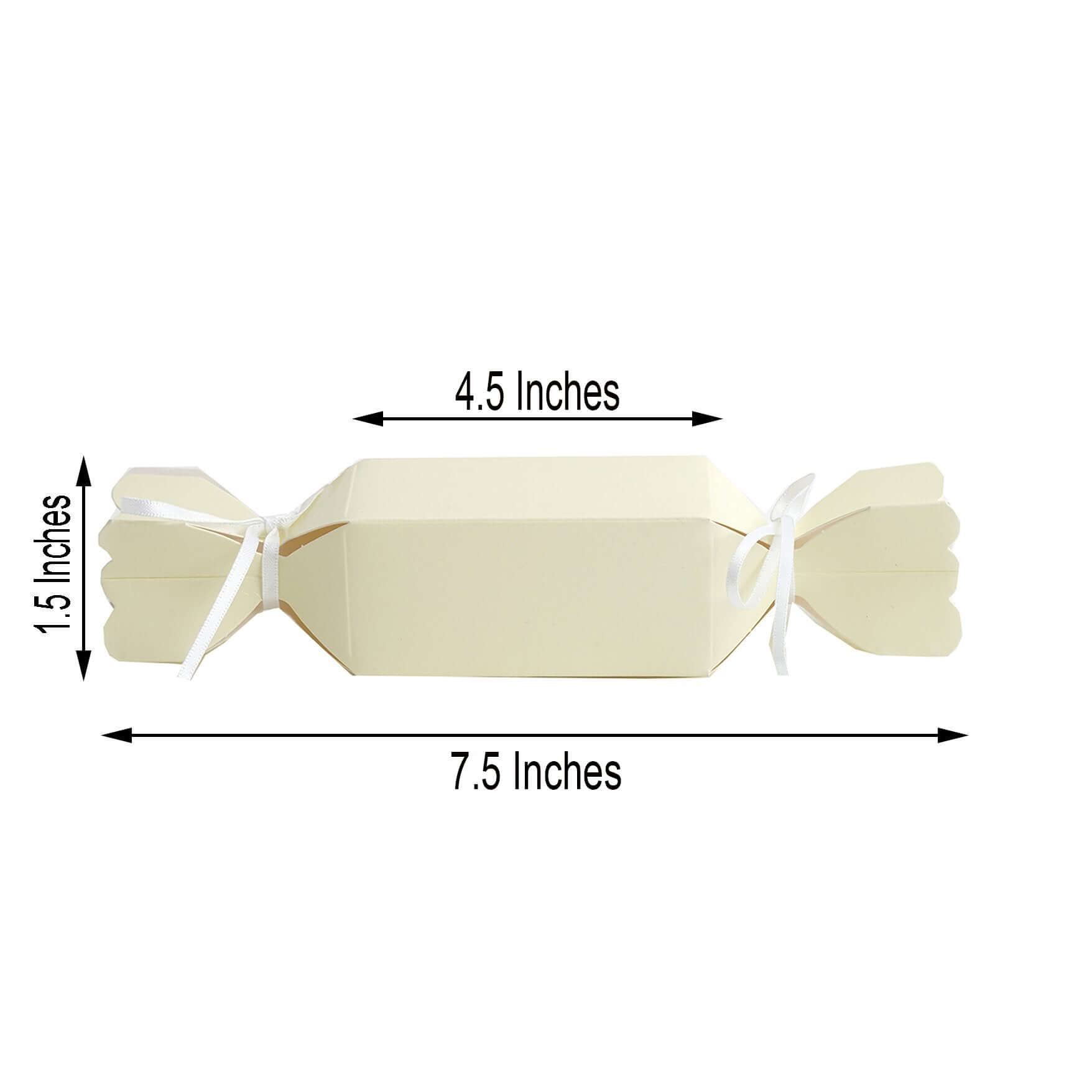 25-Pack Ivory Candy-Shaped Gift Boxes with Satin Ribbon - Clearance Sale