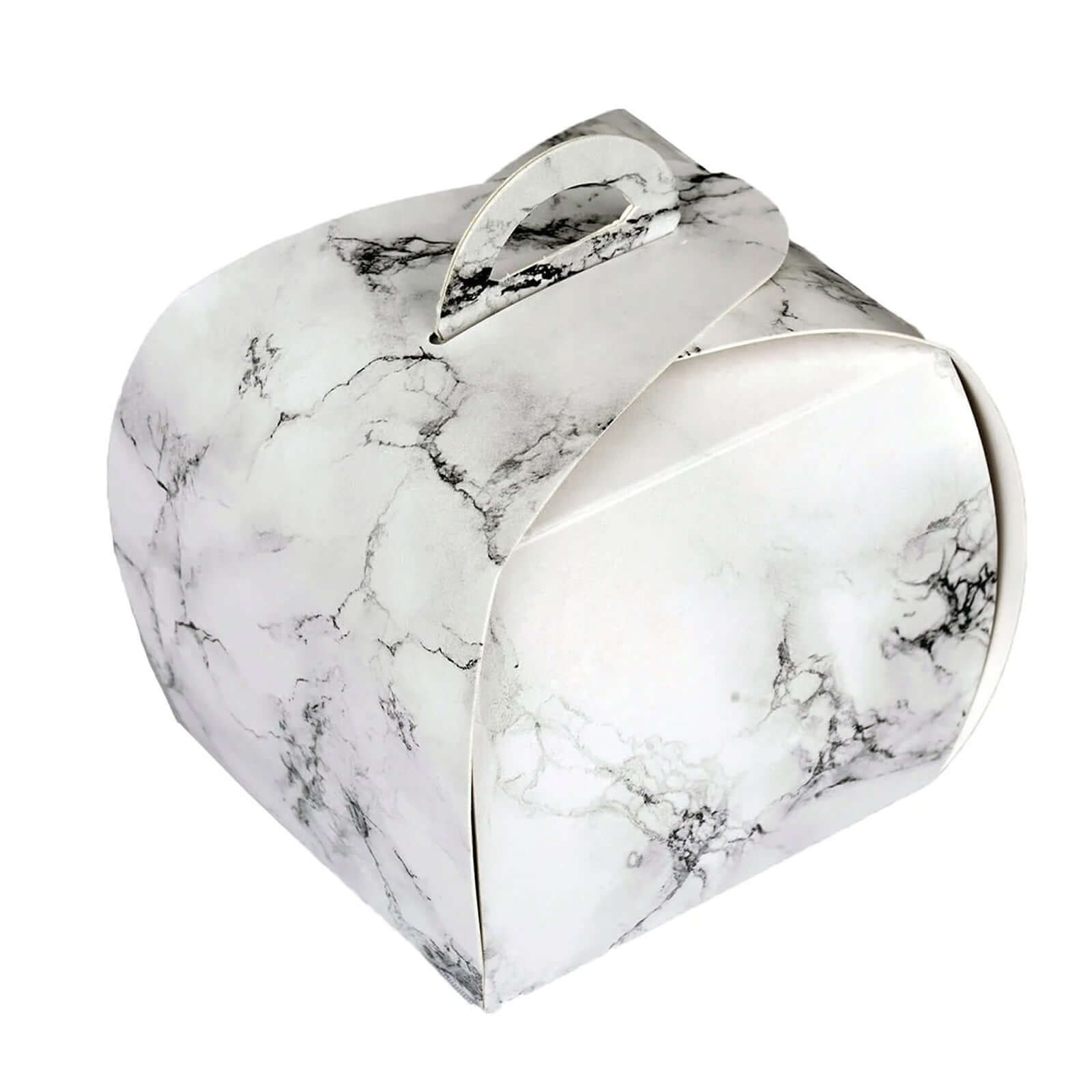 25-Piece Set of 3.5-Inch Marble Cupcake Party Favor Gift Boxes - Easy DIY Assembly