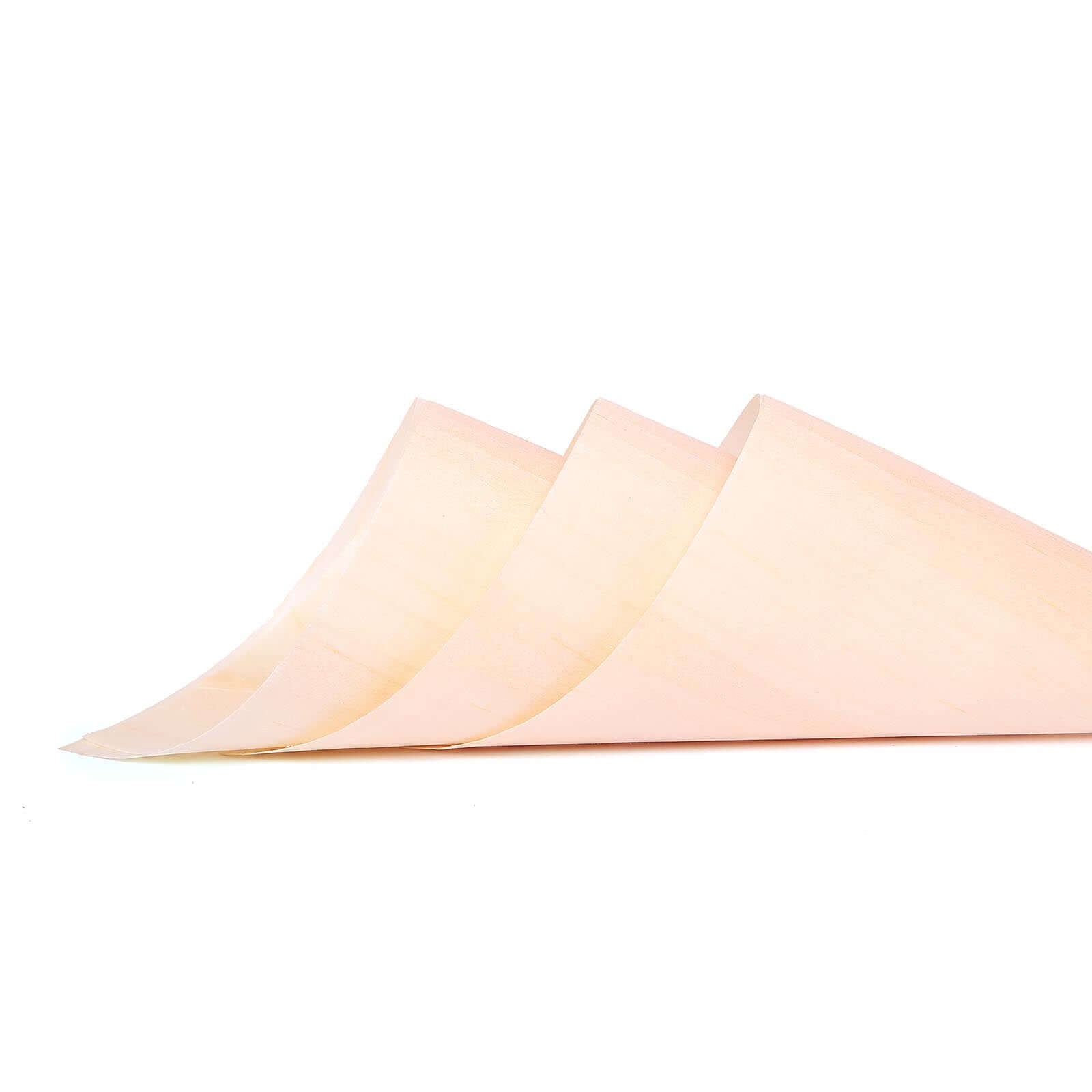 Get 50-Pack Eco-Friendly Natural Pine Wood Disposable Food Tasting and Serving Cones, 6 Inches