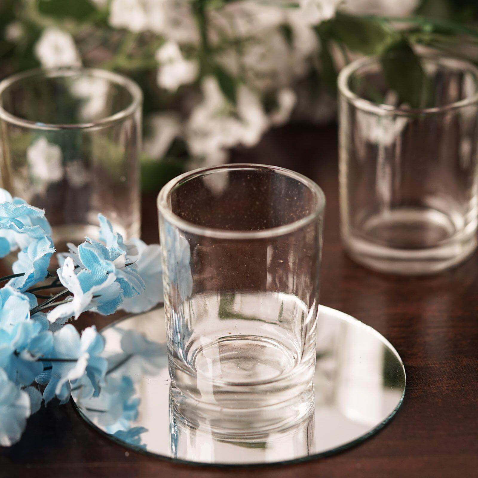12-Pack Clear Glass Votive Candle Holders for Weddings & Events