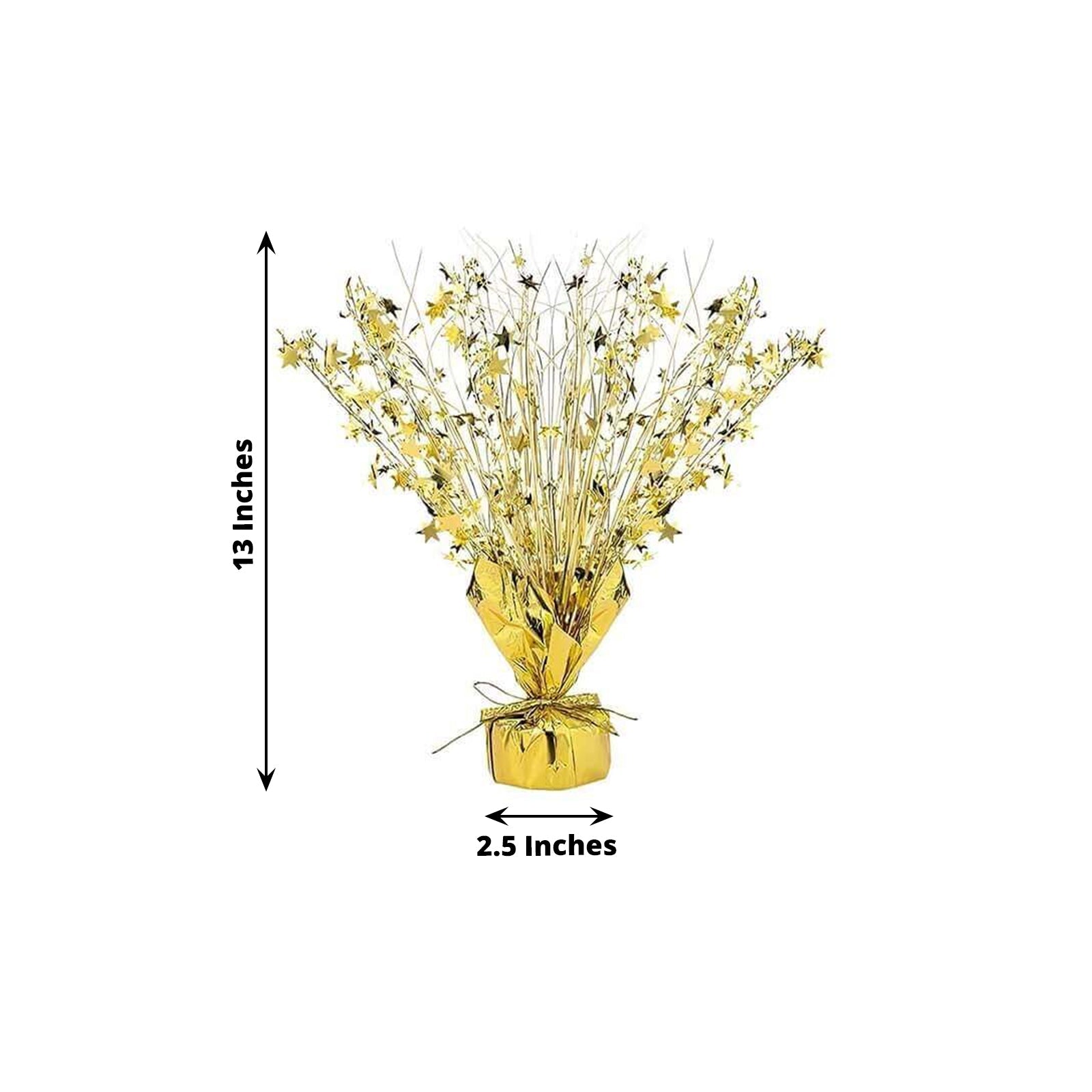 6-Pack Metallic Gold Star Foil Spray Centerpieces: Free-Standing Party Decor with Eye-Catching Design