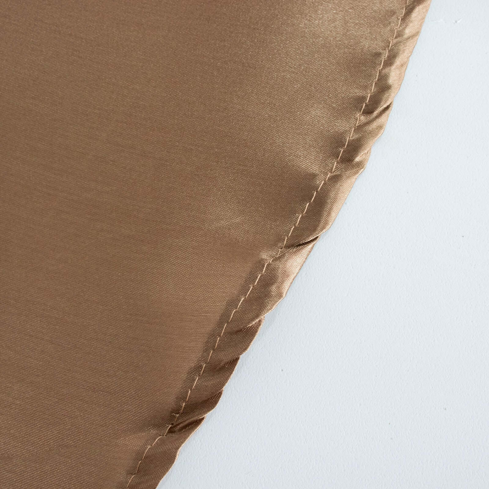 Premium Seamless Satin Taupe Tablecloth 90x132 for Weddings and Events