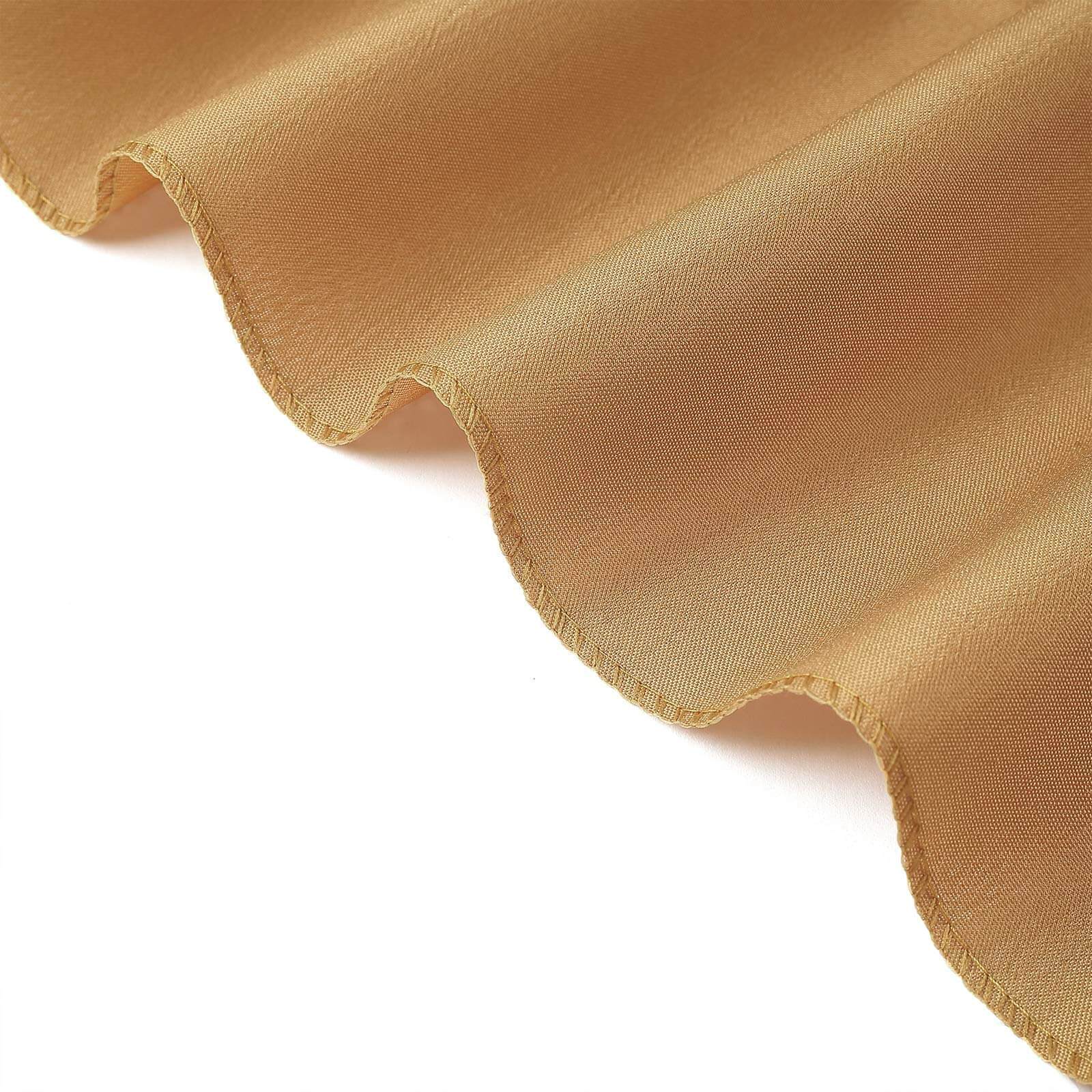 Gold Fitted Polyester 72x30 Rectangle Tablecloth - Durable for Events