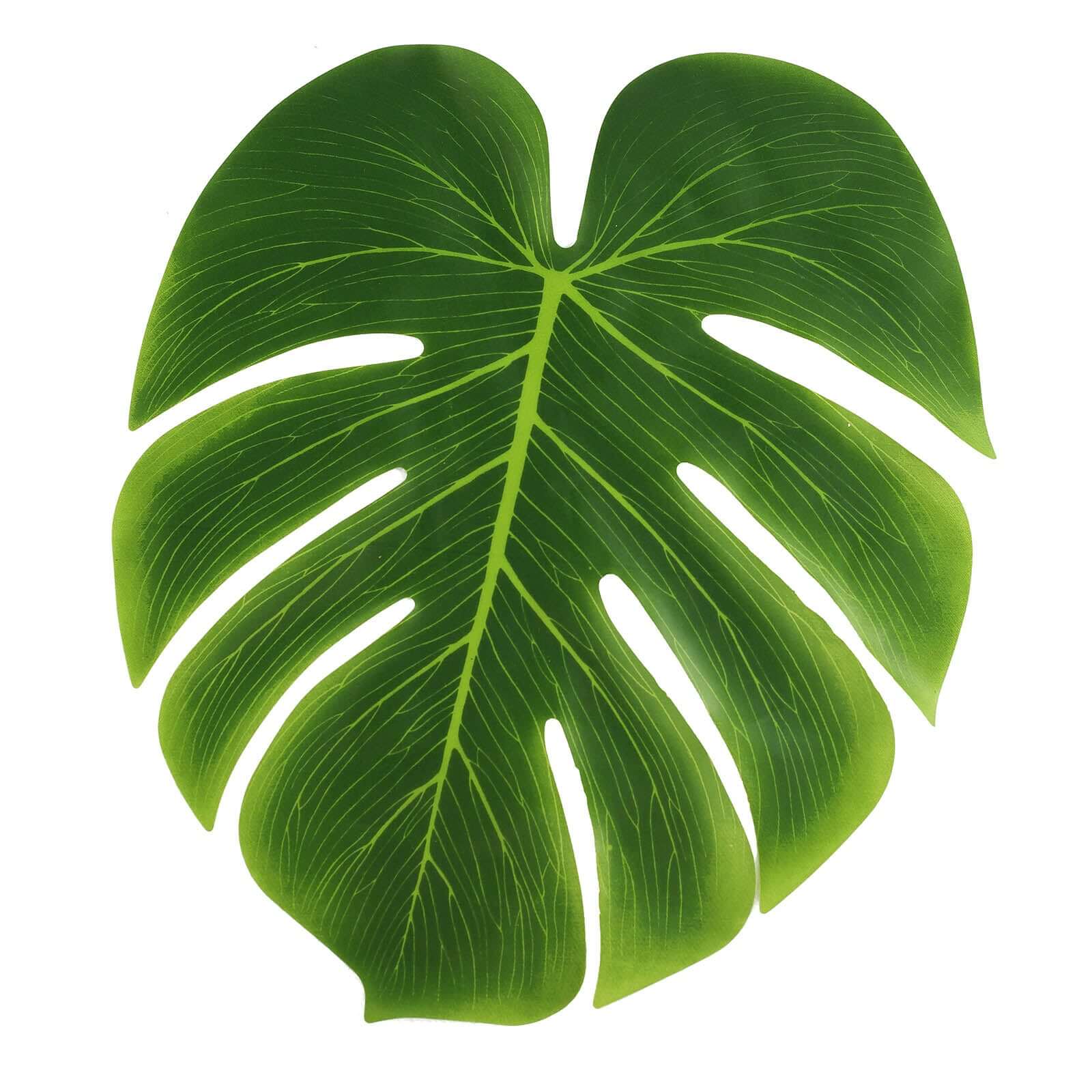 Hot Deal! 12-Pack Large Green Artificial Monstera Palm Leaves for Summer Theme Parties