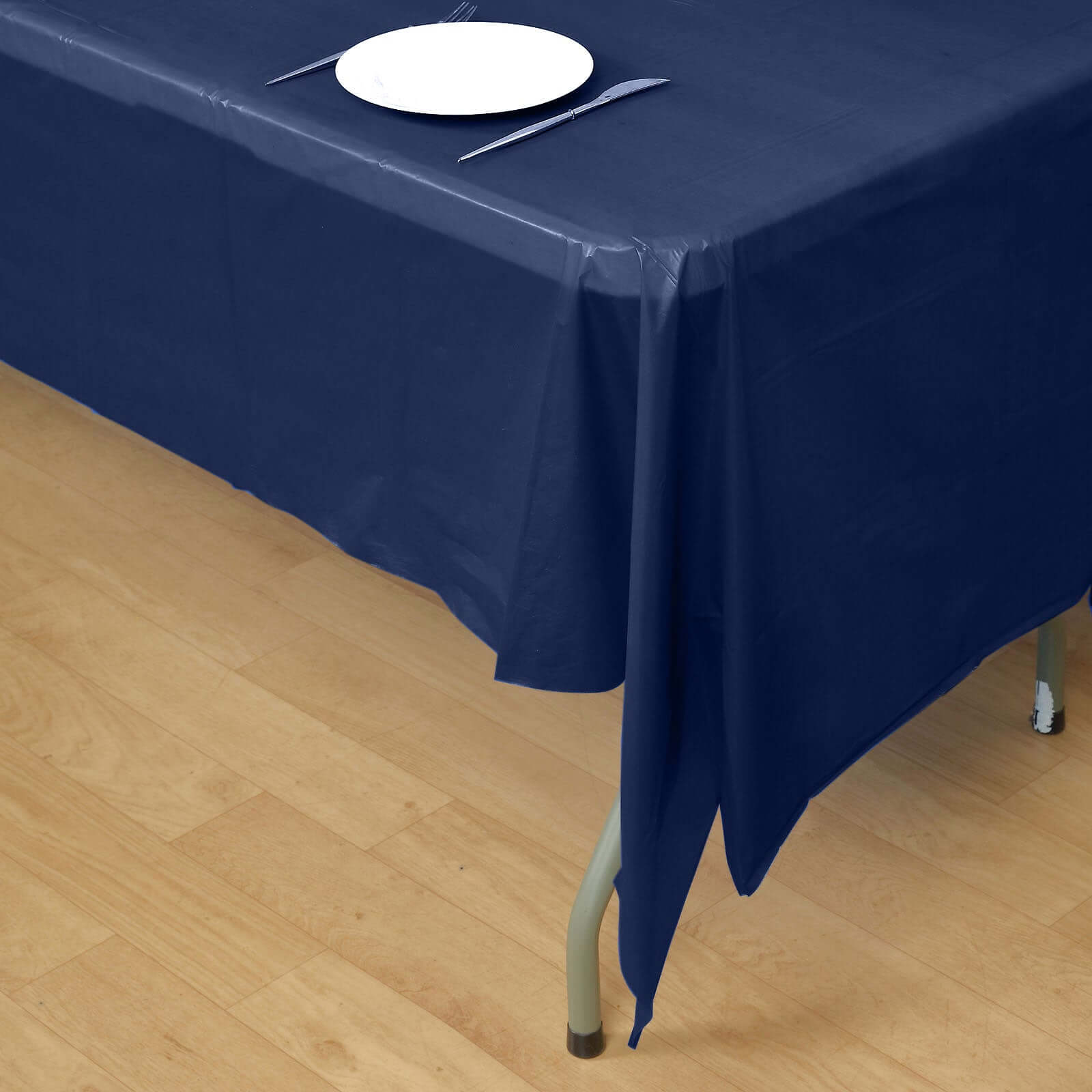 Navy Blue 5-Pack Disposable Plastic Rectangle Table Covers 54x108 - Ideal for Gatherings