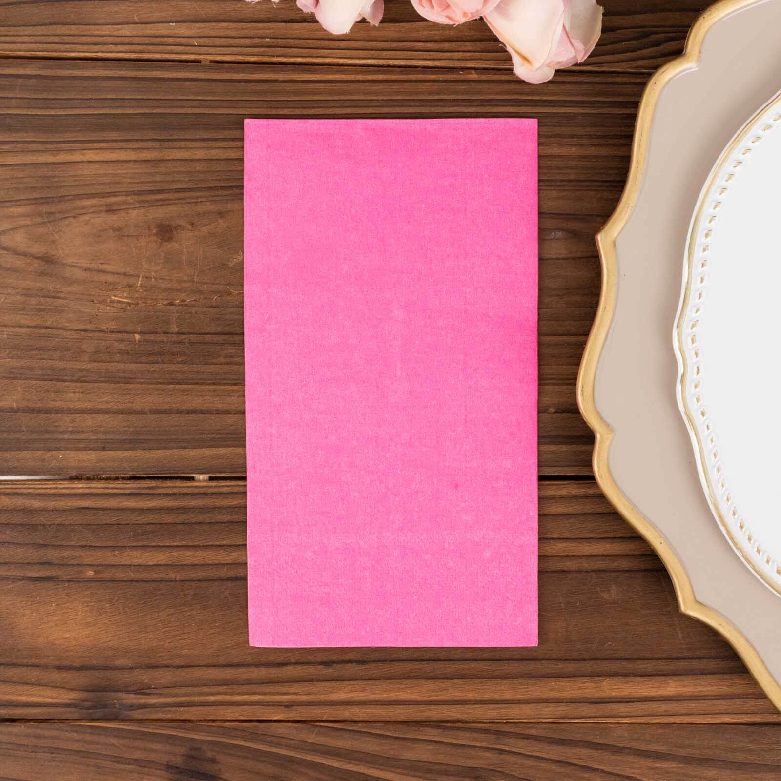 Hot Deal! 50-Pack Fuchsia Soft 2-Ply Disposable Cocktail Napkins for Weddings