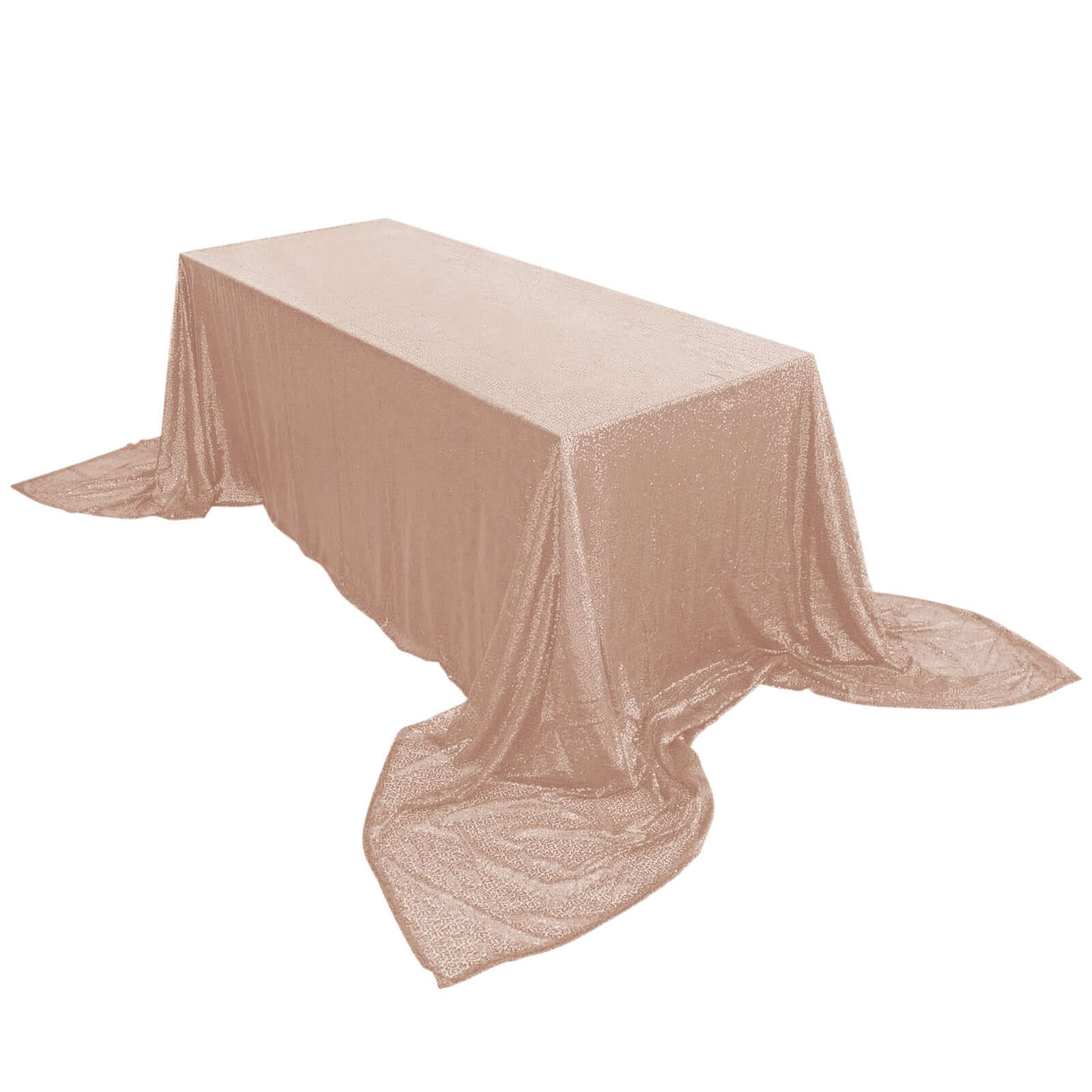 Rose Gold Seamless Twinkling Sequin Rectangle Tablecloth 90x156