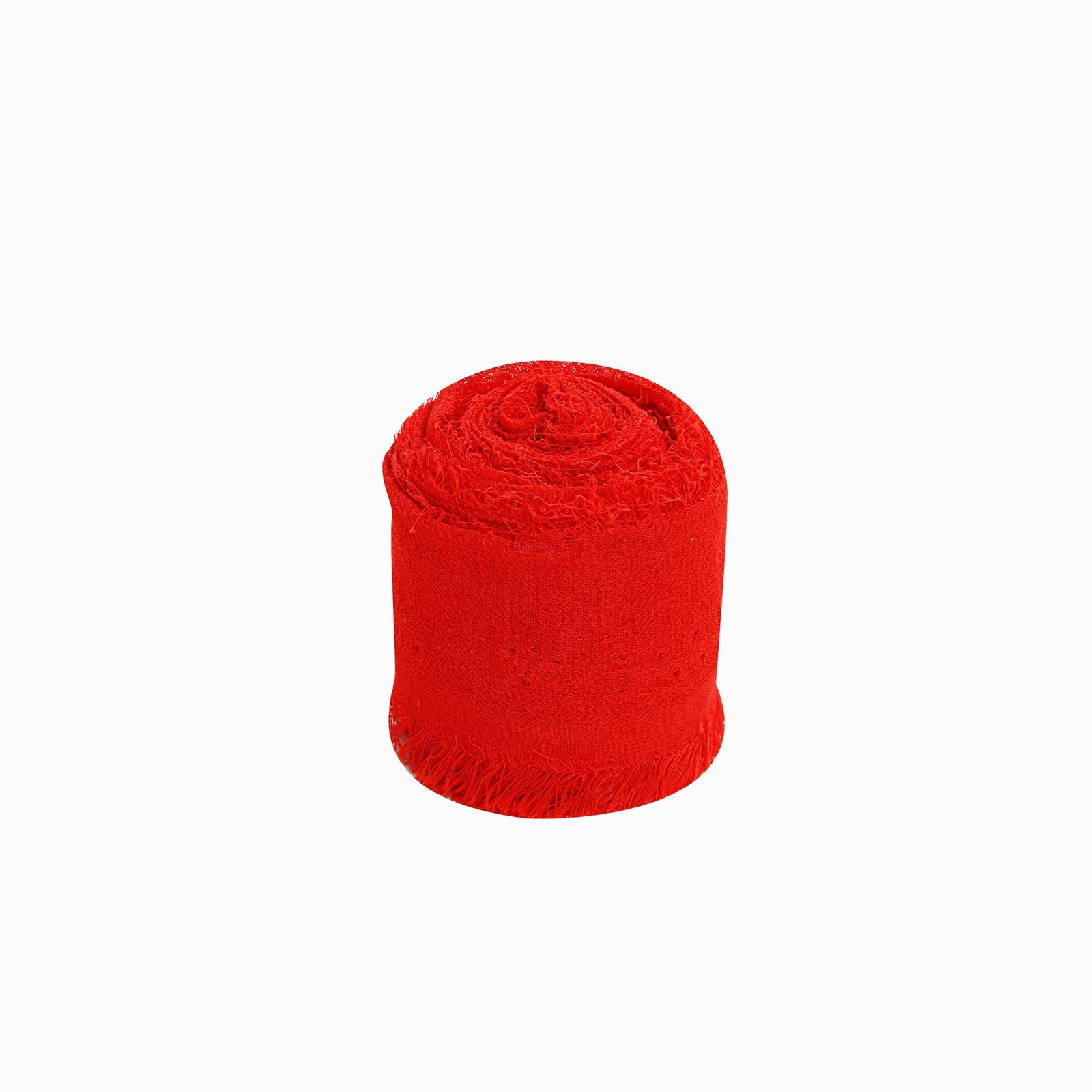 2-Pack Special Offer: 6-Yard Red Silk-Like Chiffon Linen Ribbon Rolls for Gift Wrapping & Decor