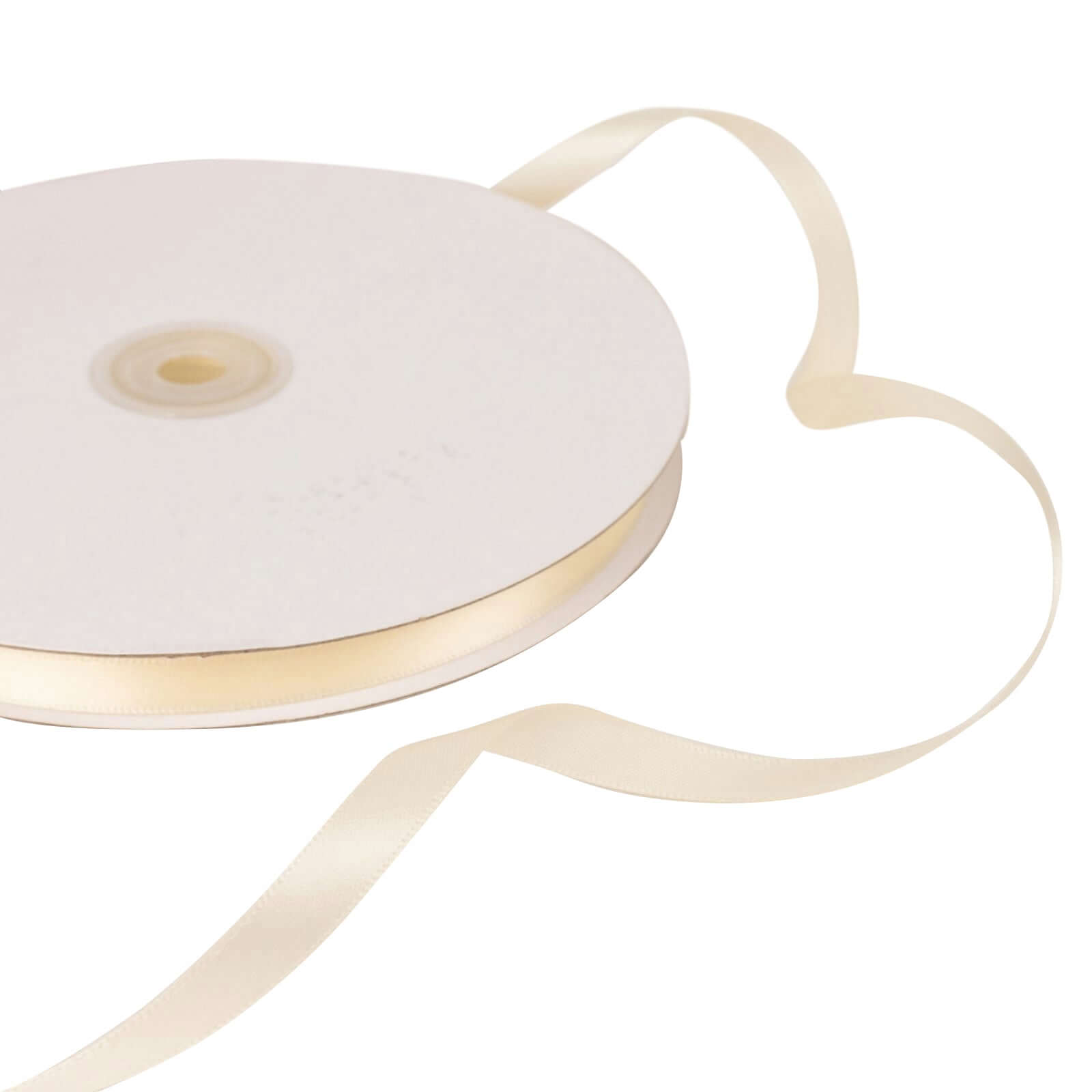 100 Yards of 3/8 Ivory Single-Sided Decorative Satin Ribbon