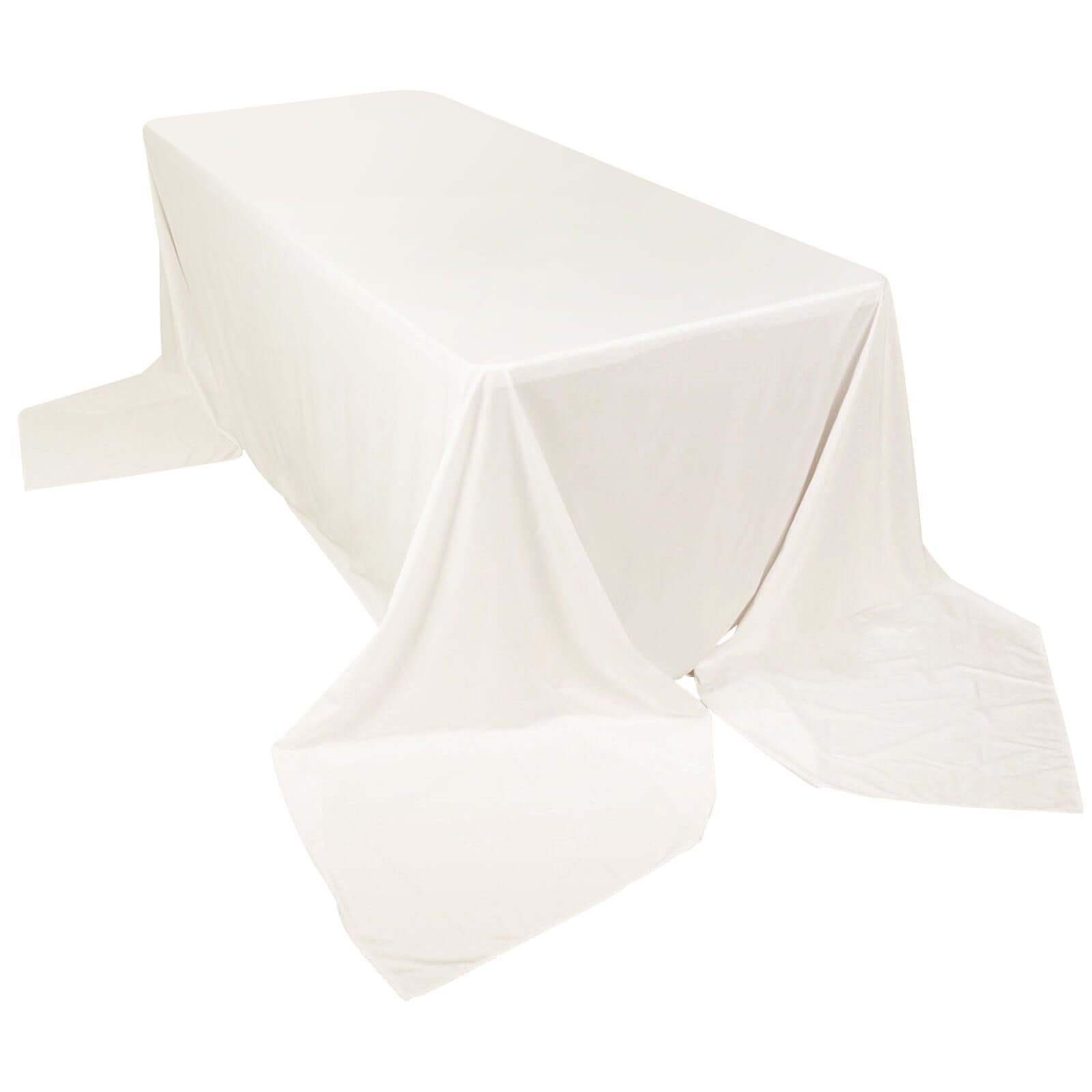 Ivory Premium Scuba 90x156 Wrinkle-Free, Stain-Resistant Seamless Rectangular Tablecloth