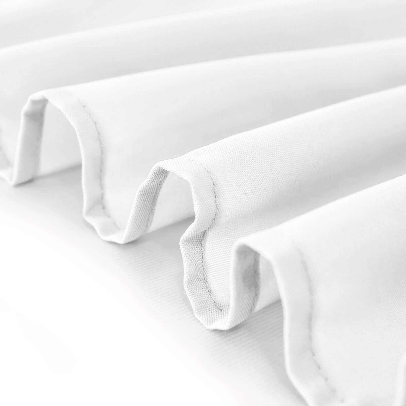 Wrinkle-Resistant White Polyester Rectangle Tablecloth 54x96 for Weddings & Events