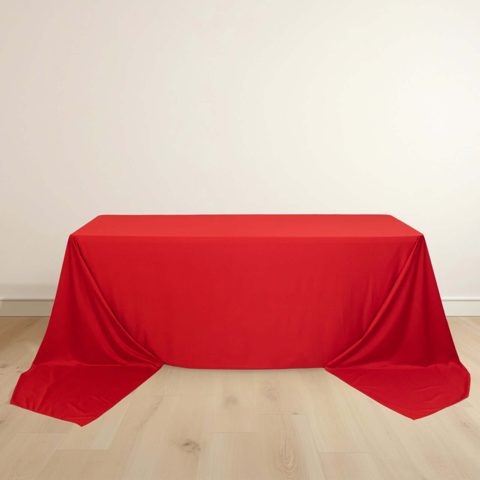 Red Premium Wrinkle-Free, Stain-Resistant Scuba Rectangular 90x156 Tablecloth