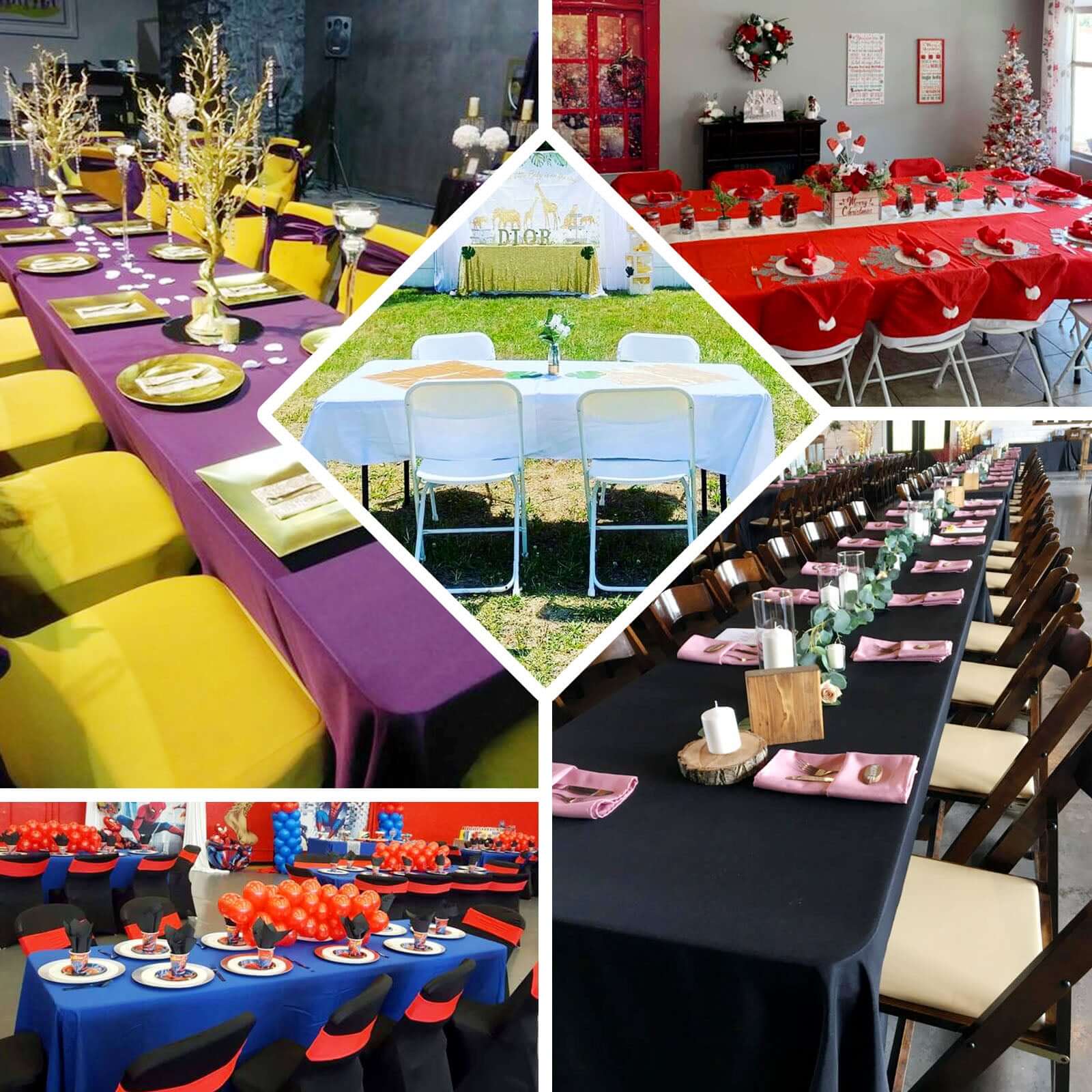 Seamless Wrinkle-Resistant White Polyester Tablecloth (90x156) for Elegant Gatherings - Great Deal!