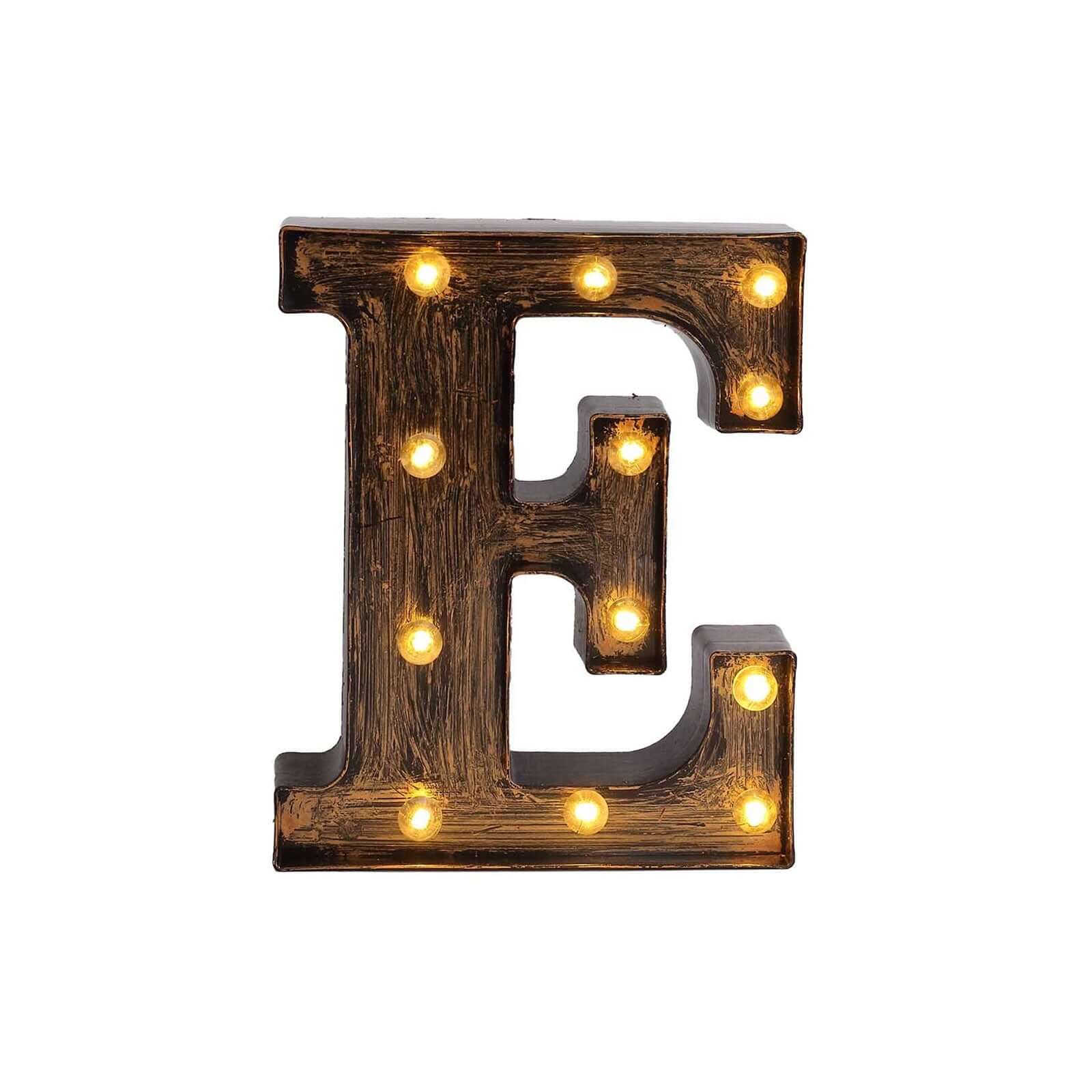 Hot! Industrial Style Antique Black LED Marquee Letter E - Light-Up Sign for Weddings & Displays