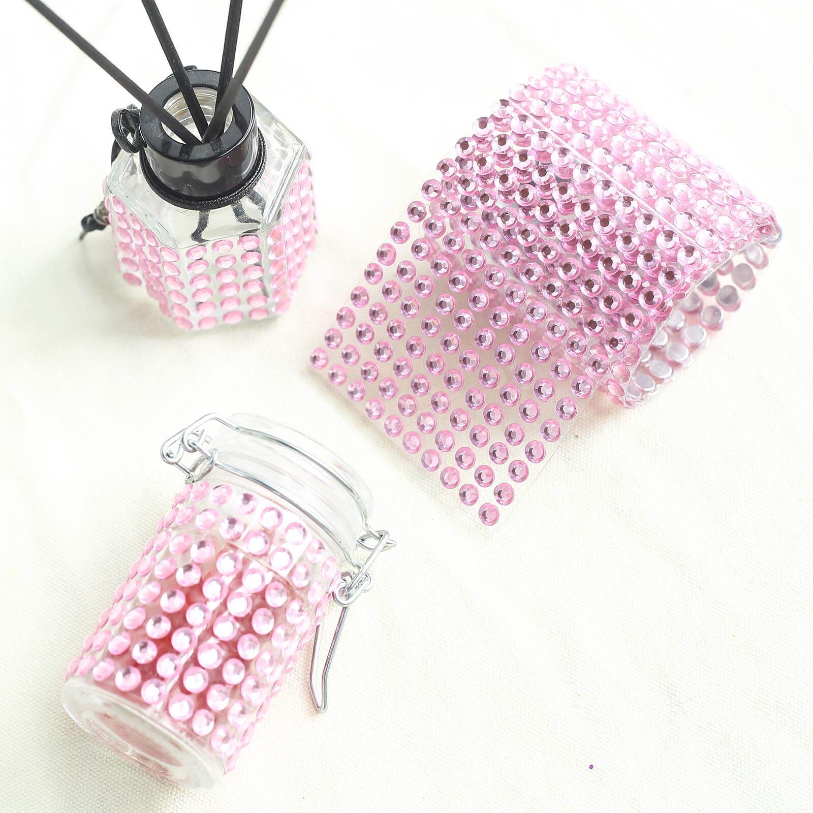 Hot! 21"x11" Blush Self - Adhesive Rhinestone Sticker Sheets for DIY Crafts