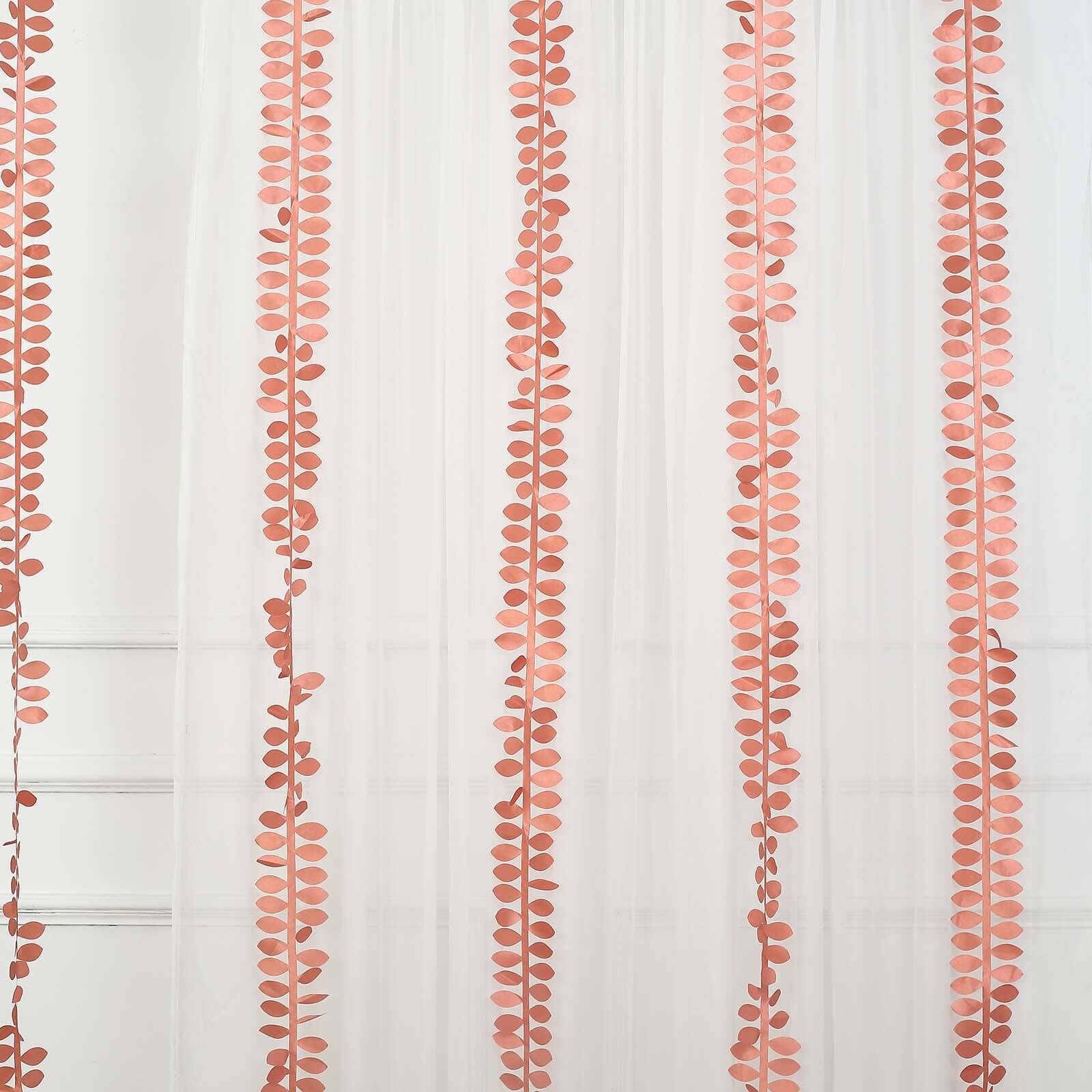 50ft Sophisticated Taffeta Ribbon Sash with 4 - Leaf Petal Design in Terracotta (Rust) - Ideal for Decor