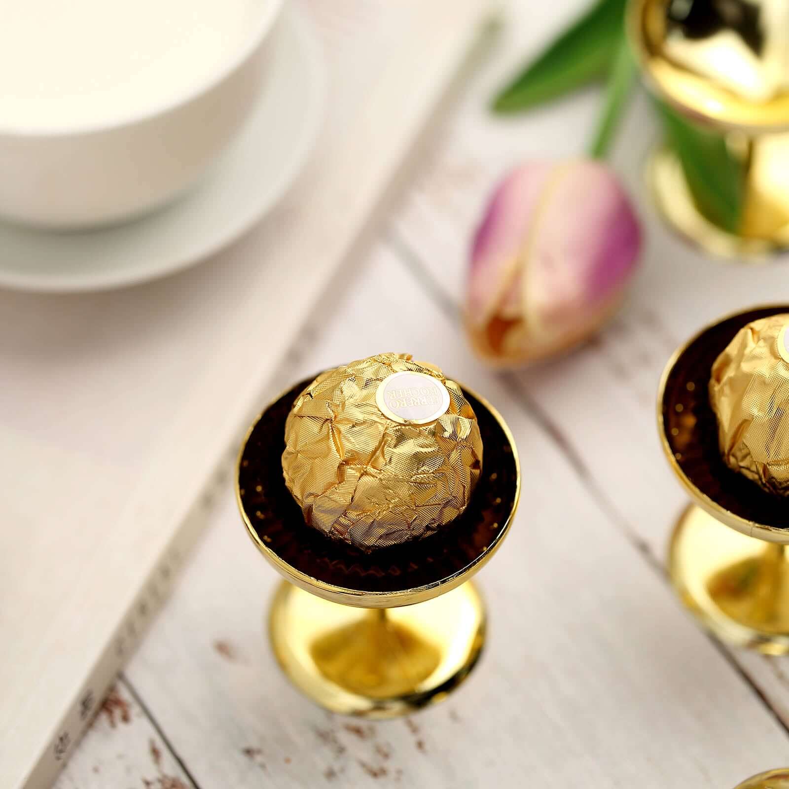 12-Pack Gold Plastic Dessert Cups - Ideal for Treats