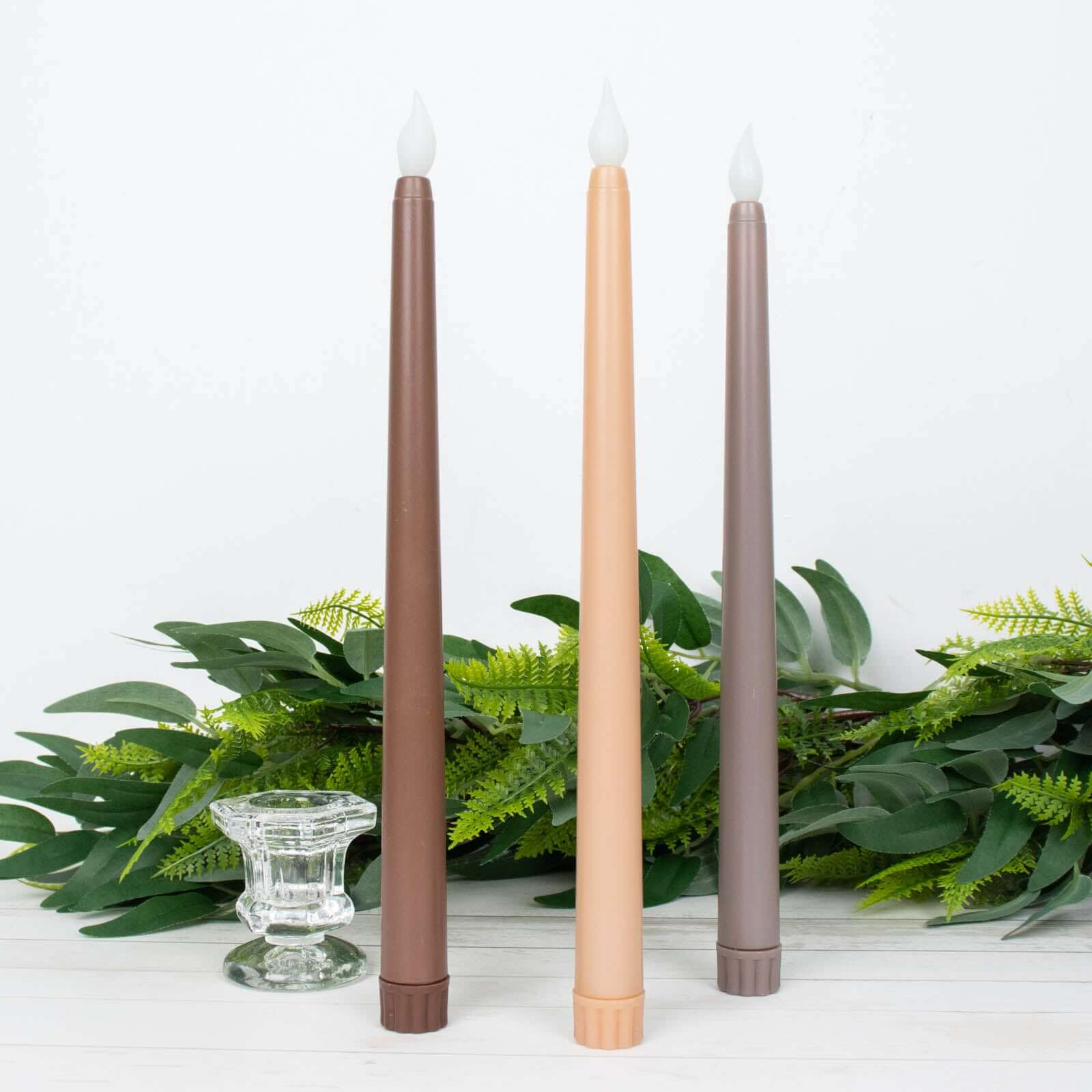 Hot Deal! 3-Pack Flameless LED Taper Candles with Warm Flickering Light, 11 Inches