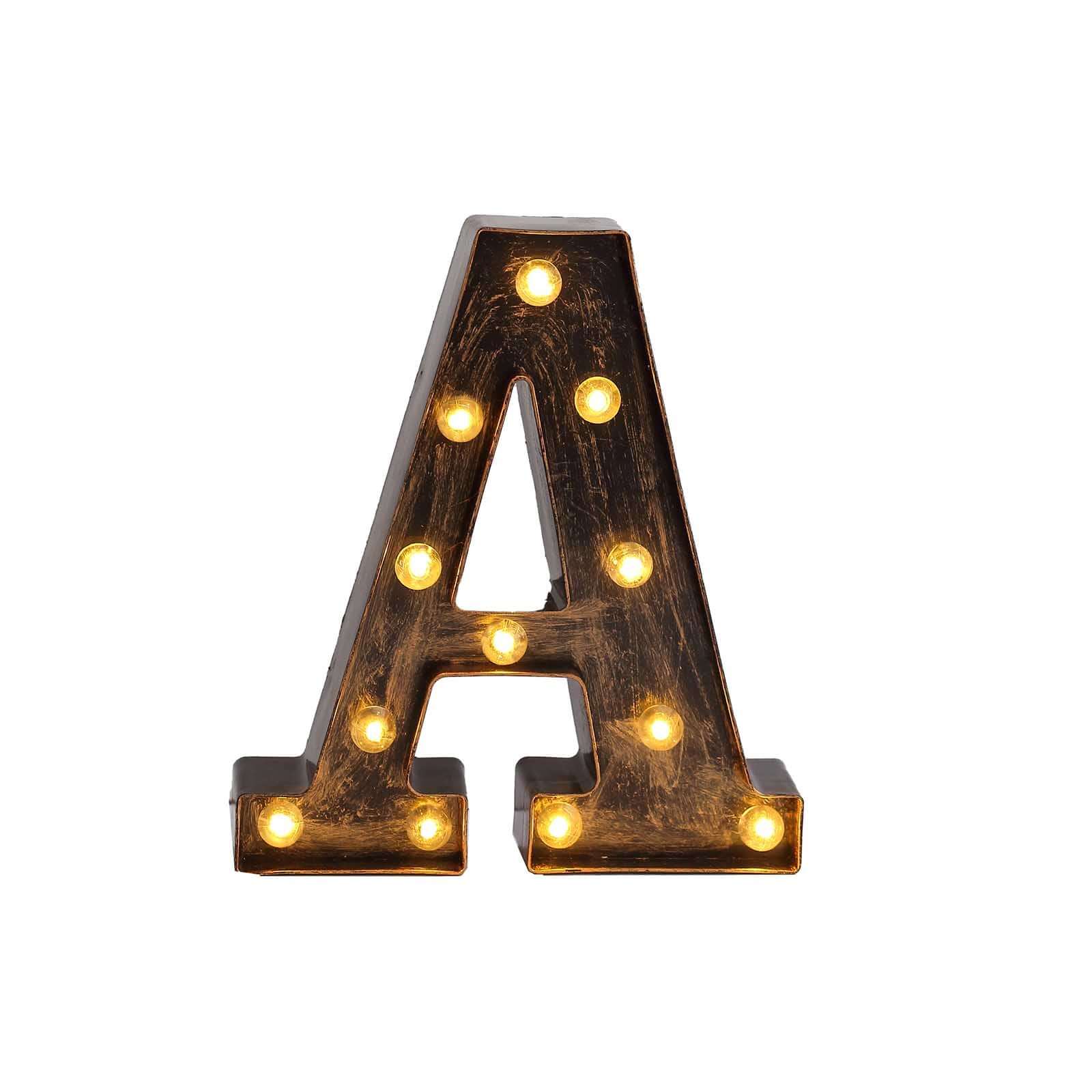 Hot! Industrial Style Antique Black LED Marquee Letter A for Weddings & Displays