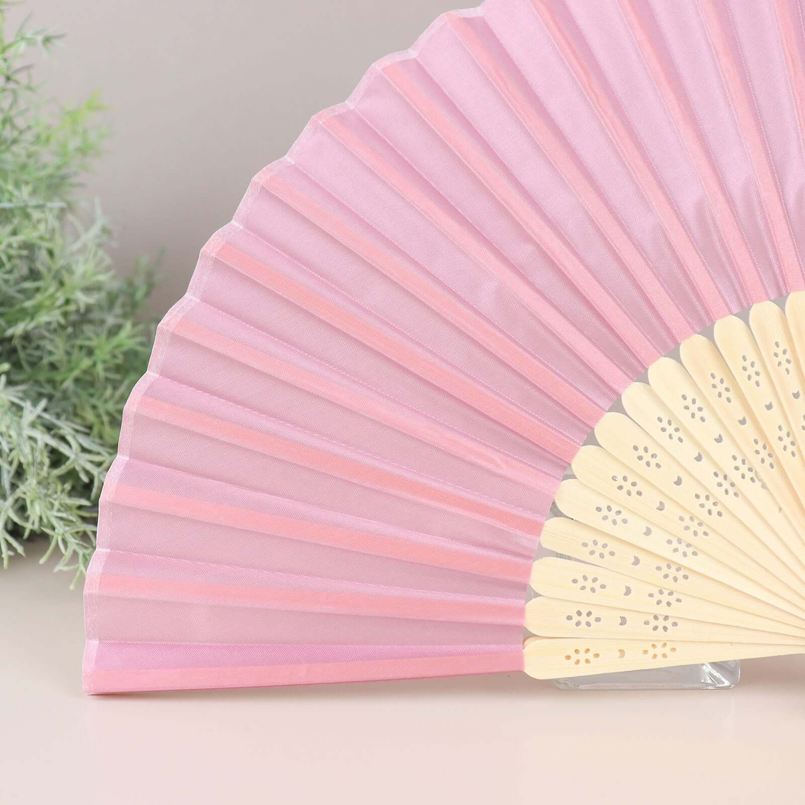 Hot Sale! 5-Pack Dusty Rose Asian Silk Folding Fans Ideal for Party Favors