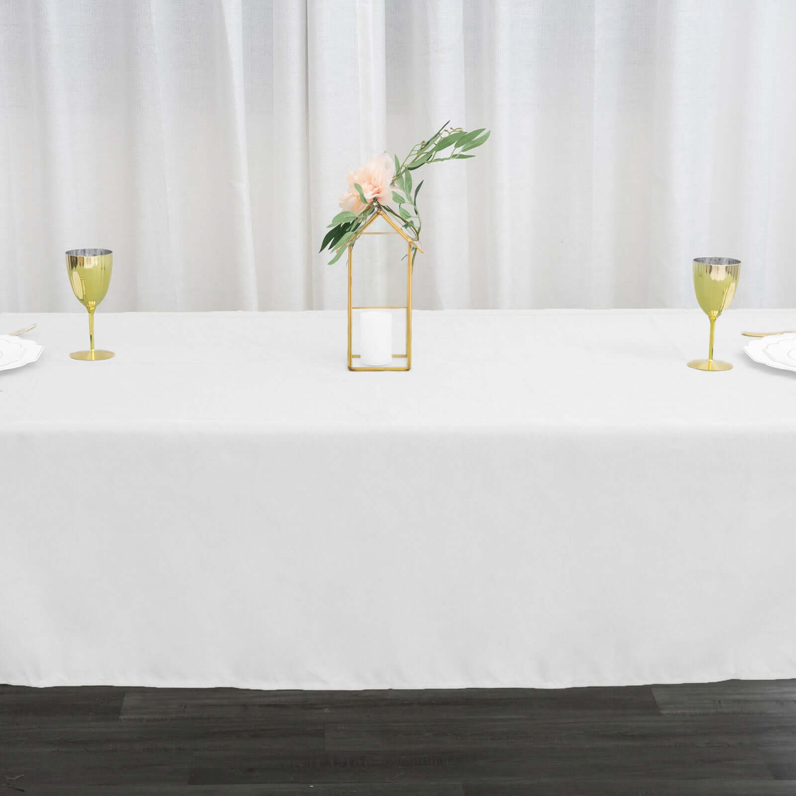 Durable and Stylish White Polyester 60x102 Rectangle Tablecloth for Special Occasions