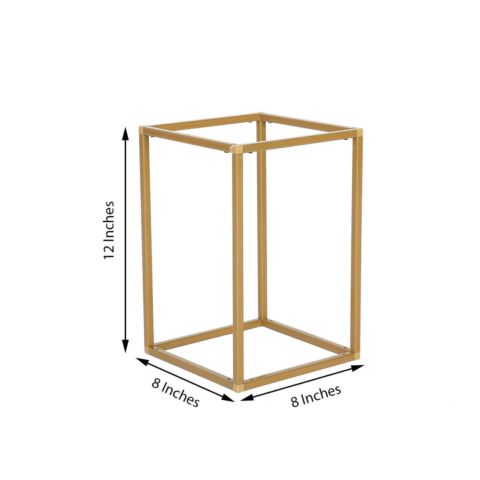 2-Pack Gold Metal Rectangular Geometric Column Frame Wedding Flower Stand - Ideal for Elegant Arrangements