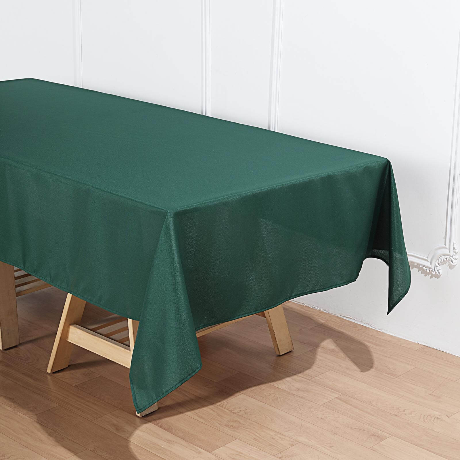 Hot Sale! Durable and Stylish 100% Polyester 60x102 Rectangle Hunter Emerald Green Tablecloth