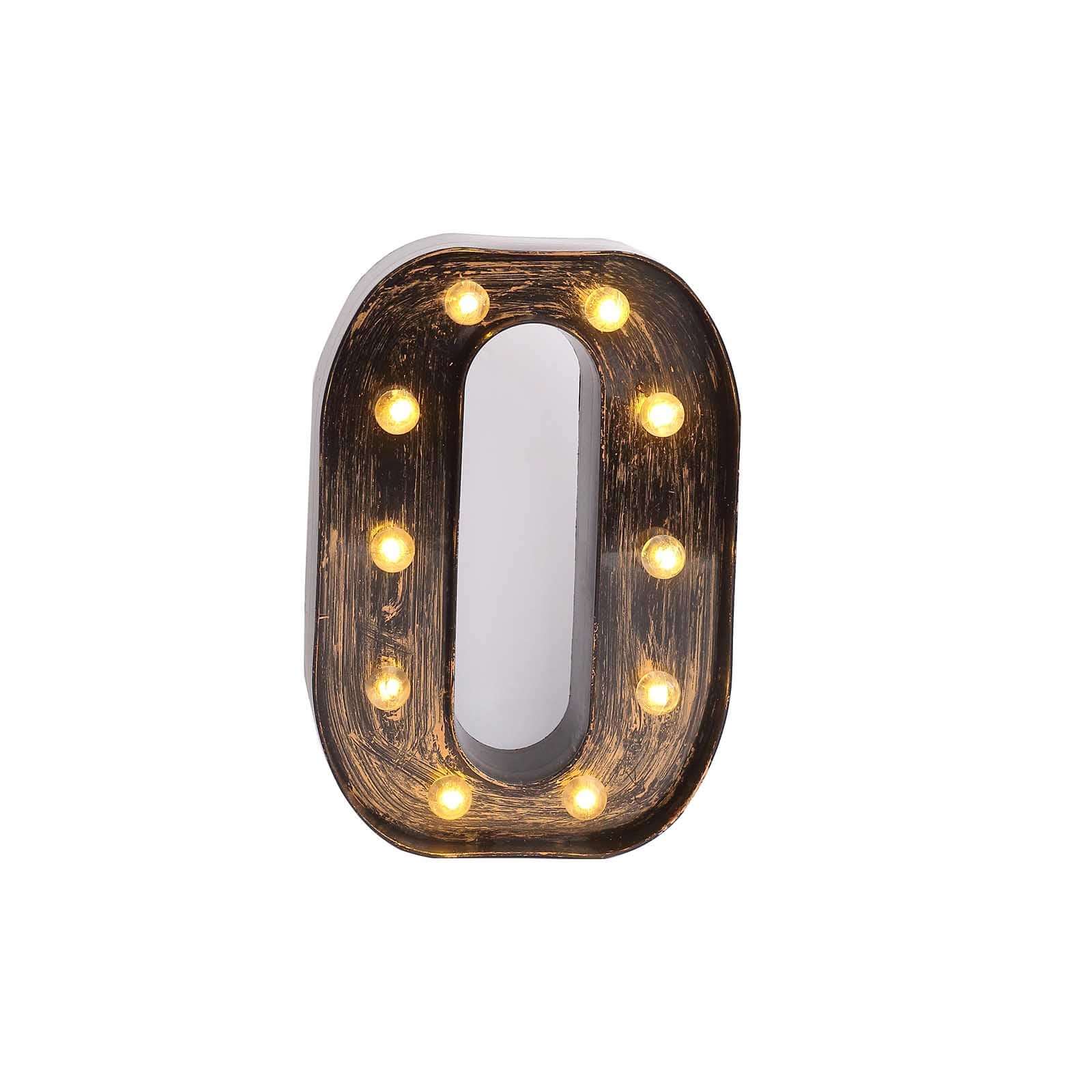 Hot! Industrial Style Antique Black LED Marquee Letter O for Weddings & Displays