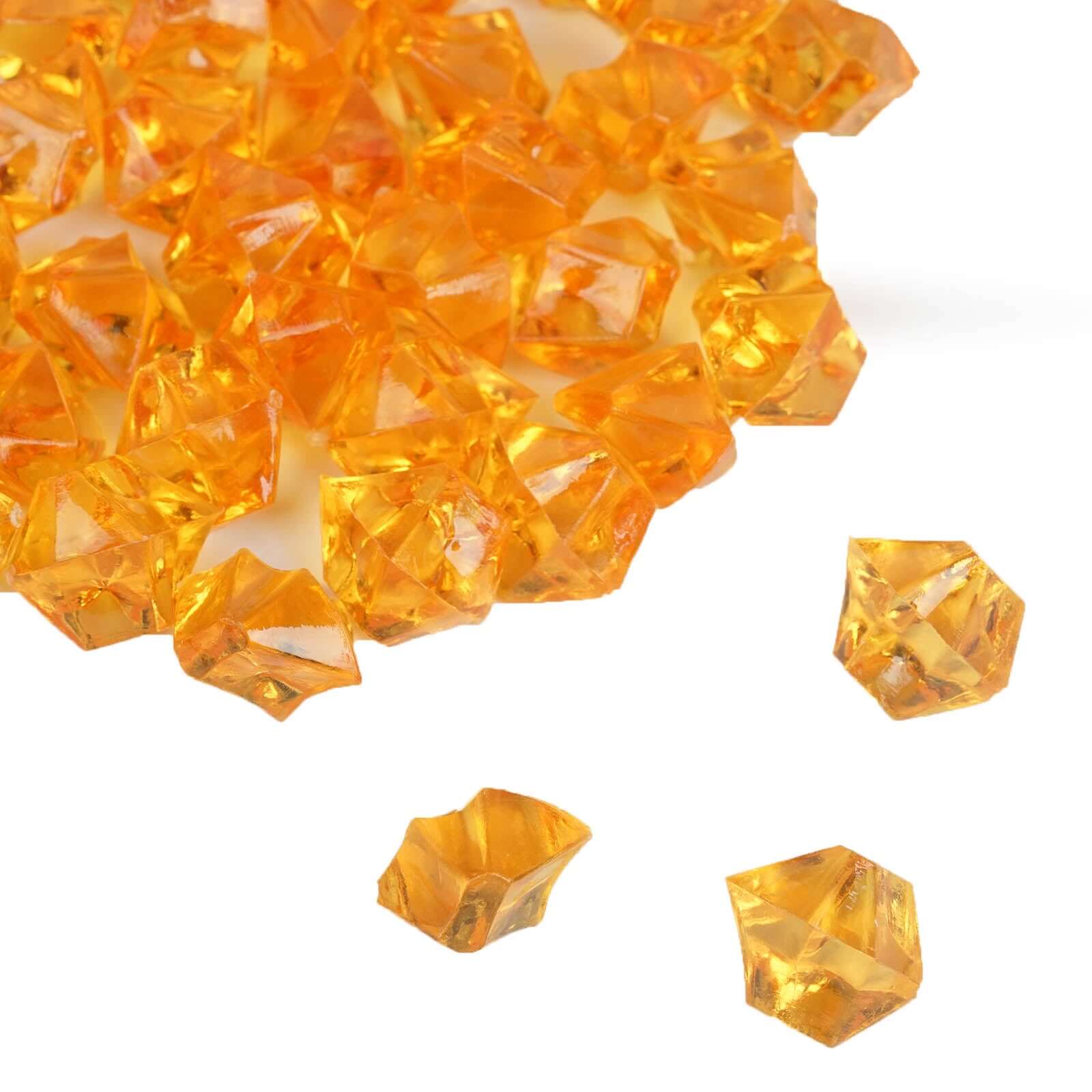 400 Pcs Mini Orange Acrylic Ice Bead Vase Fillers - Ideal for Wedding Centerpieces & DIY Table Styling