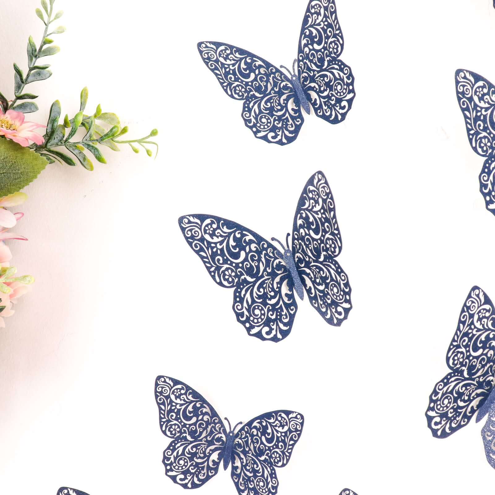 Hot Sale! 12-Pack Navy Blue 3D Butterfly Wall Decals - DIY Removable Stickers for Eye-Catching Decor