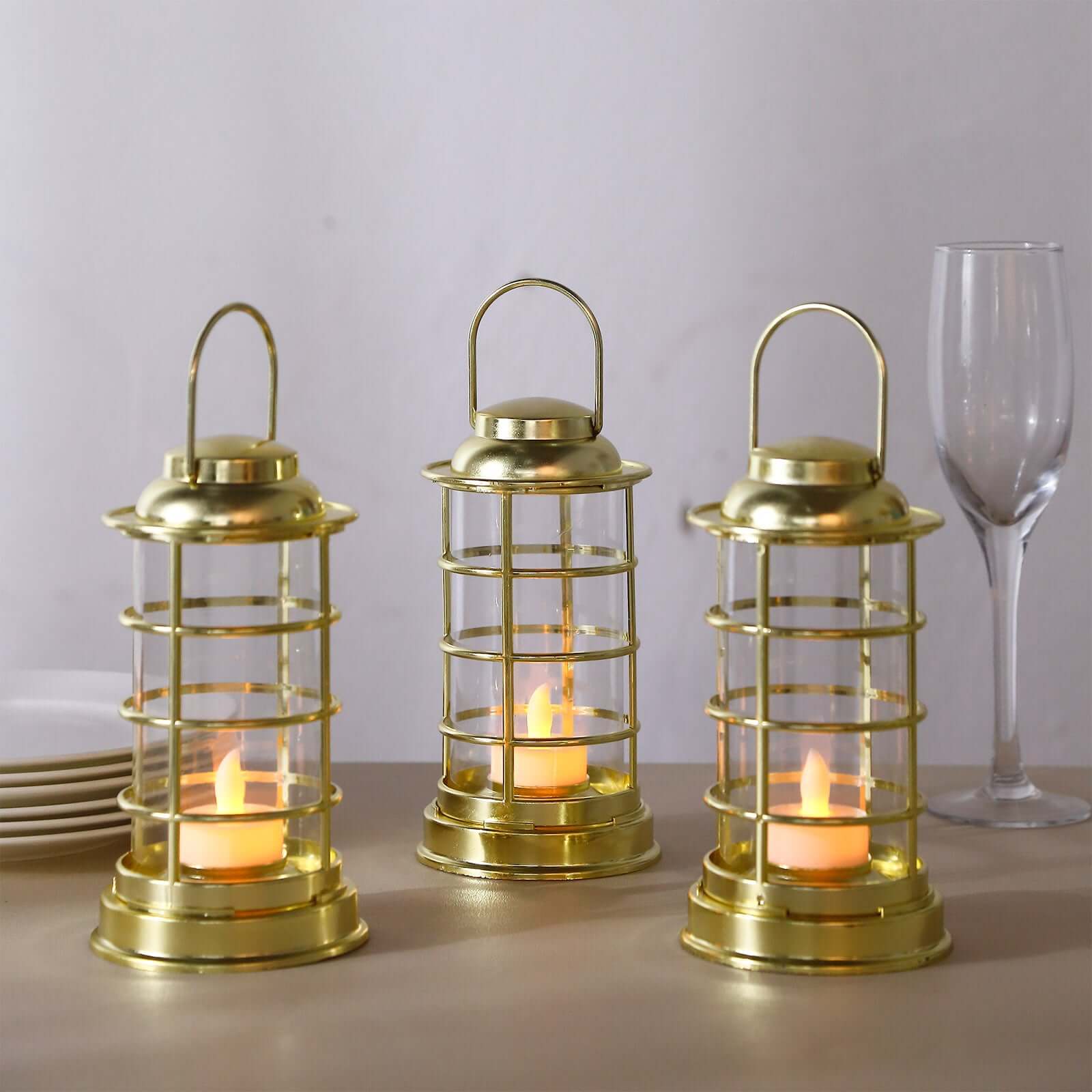 Hot Deal! 3-Pack Gold LED Tealight Battery-Operated Mini Lantern Lamps
