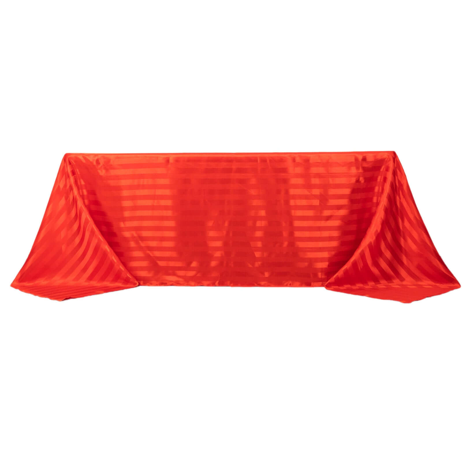Hot Deal! Red Satin Striped 90x132 Rectangular Seamless Tablecloth