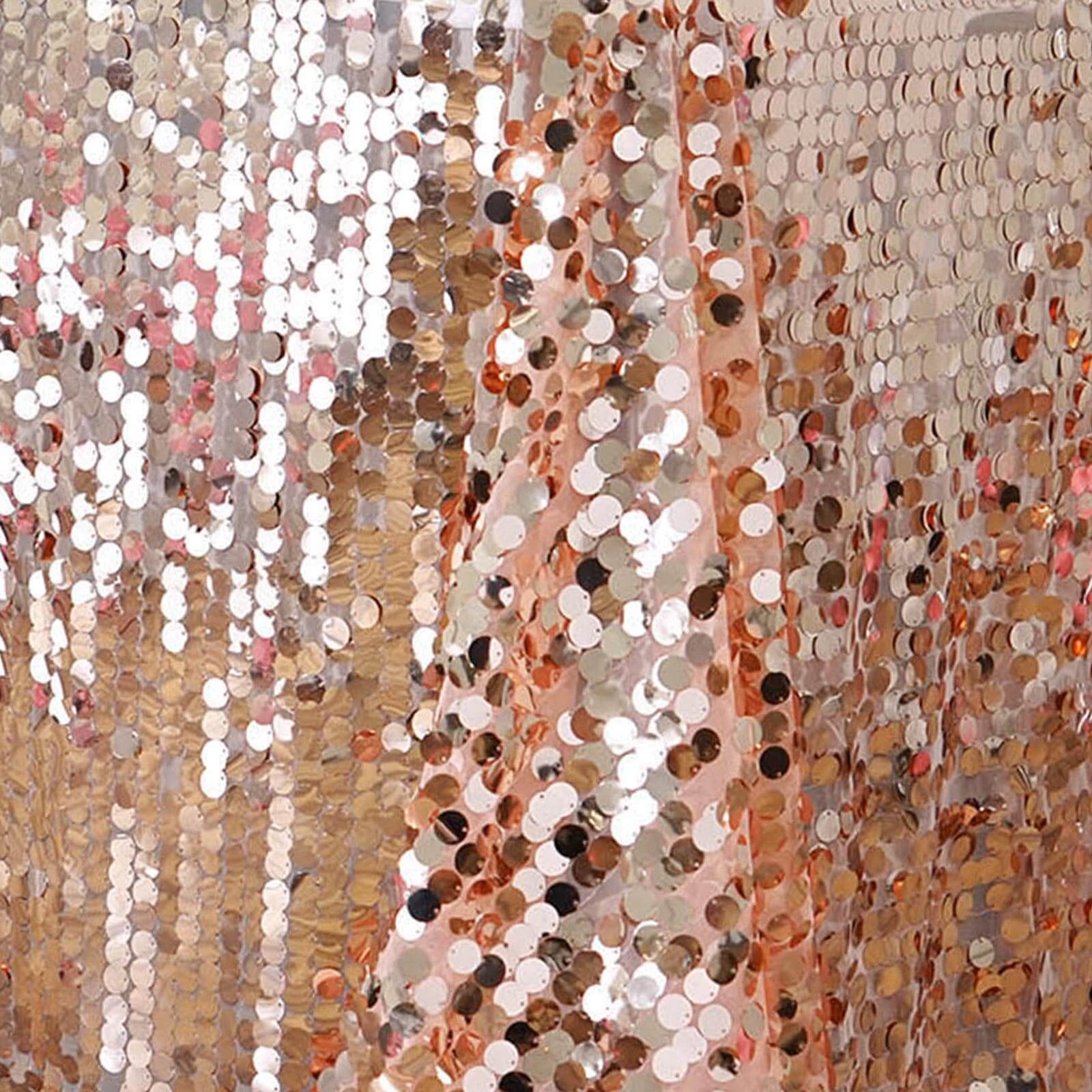Rose Gold Seamless 90x156 Rectangle Sequin Tablecloth for Special Events