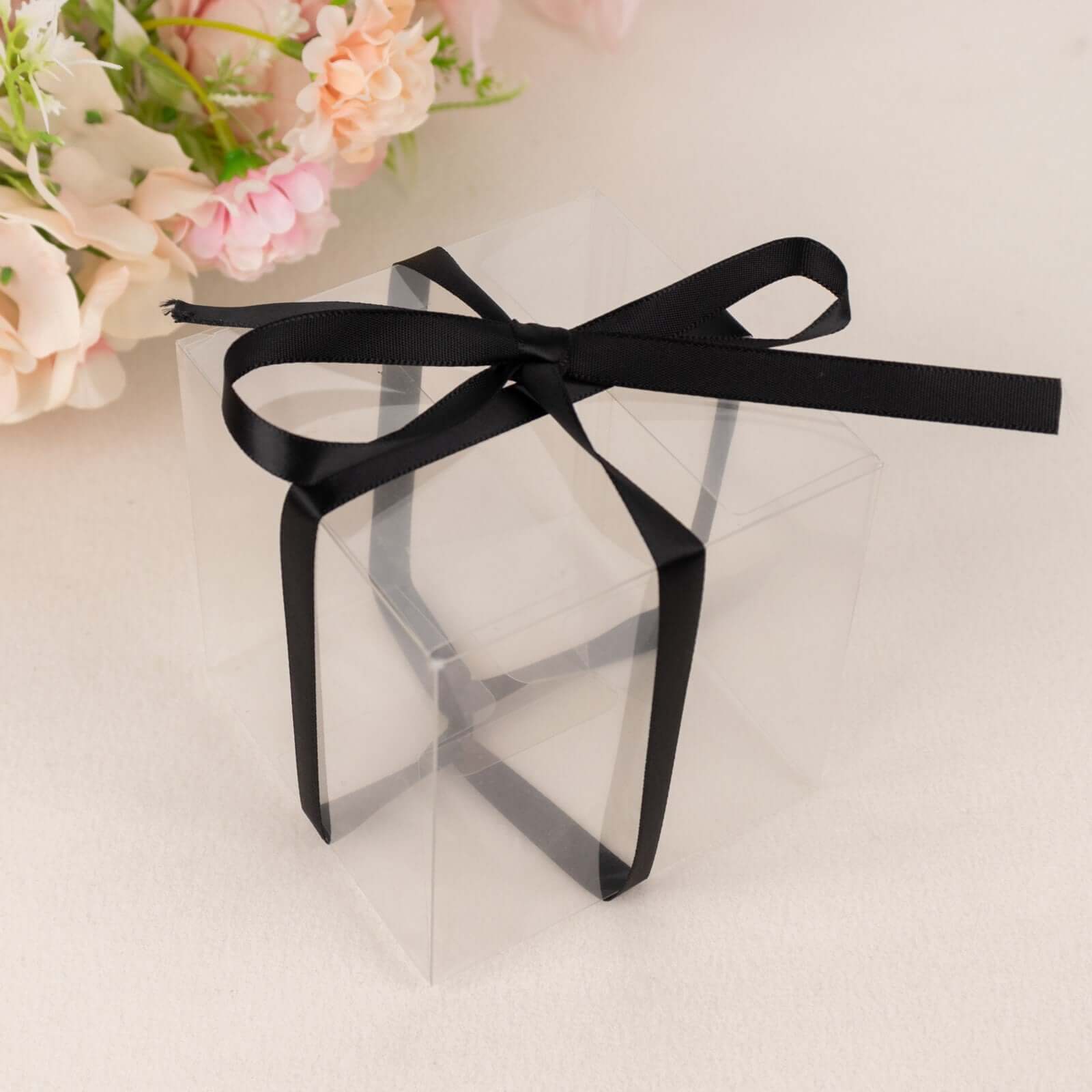 100-Yard 3/8-Inch Black Single-Sided Decorative Satin Ribbon Roll