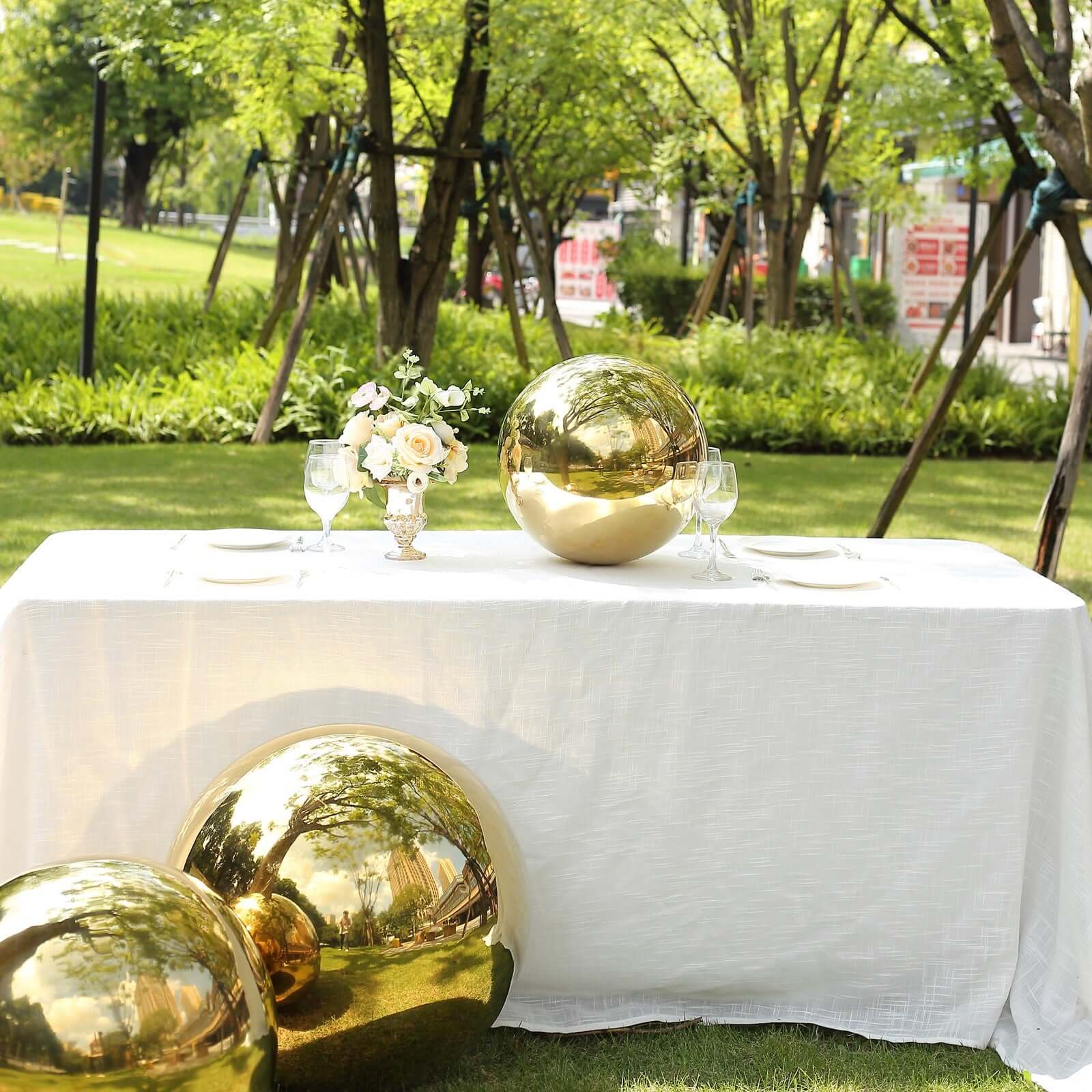 Hot! 16" Gold Reflective Stainless Steel Gazing Globe Mirror Ball for Decor