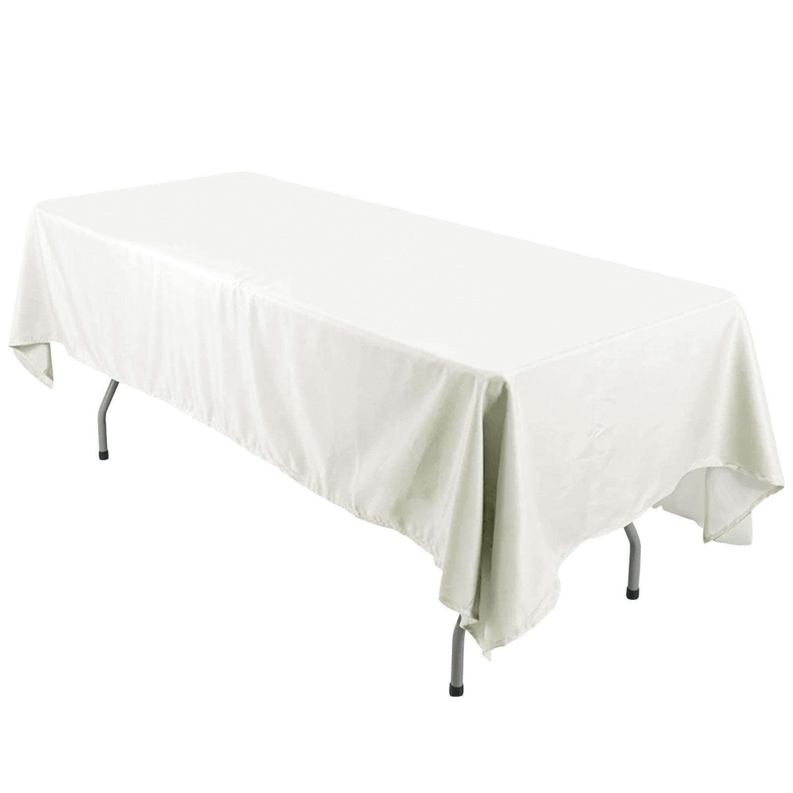 Ivory 60x126 Polyester Rectangle Tablecloth - Wrinkle-Resistant Design