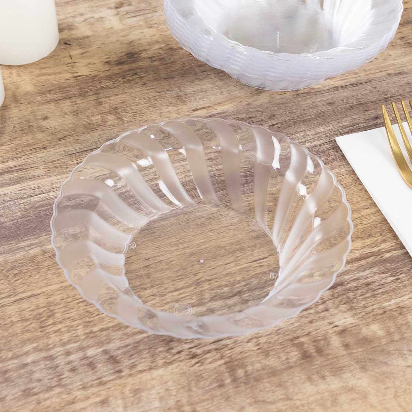 Hot Deal! 10-Pack Durable Disposable 5oz Clear Flared Hard Plastic Fruit Bowls for Desserts