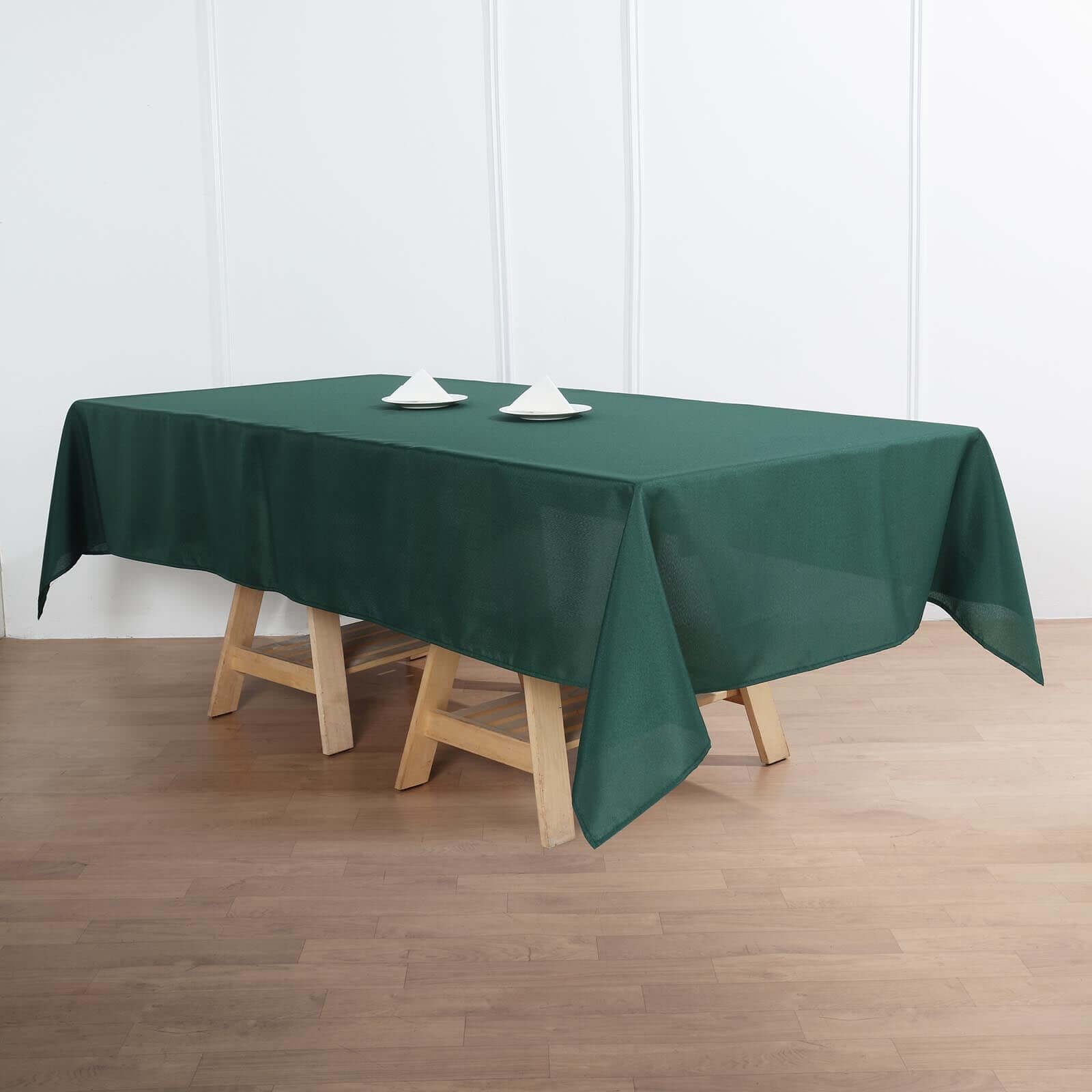 Hot Sale! Durable and Stylish 100% Polyester 60x102 Rectangle Hunter Emerald Green Tablecloth