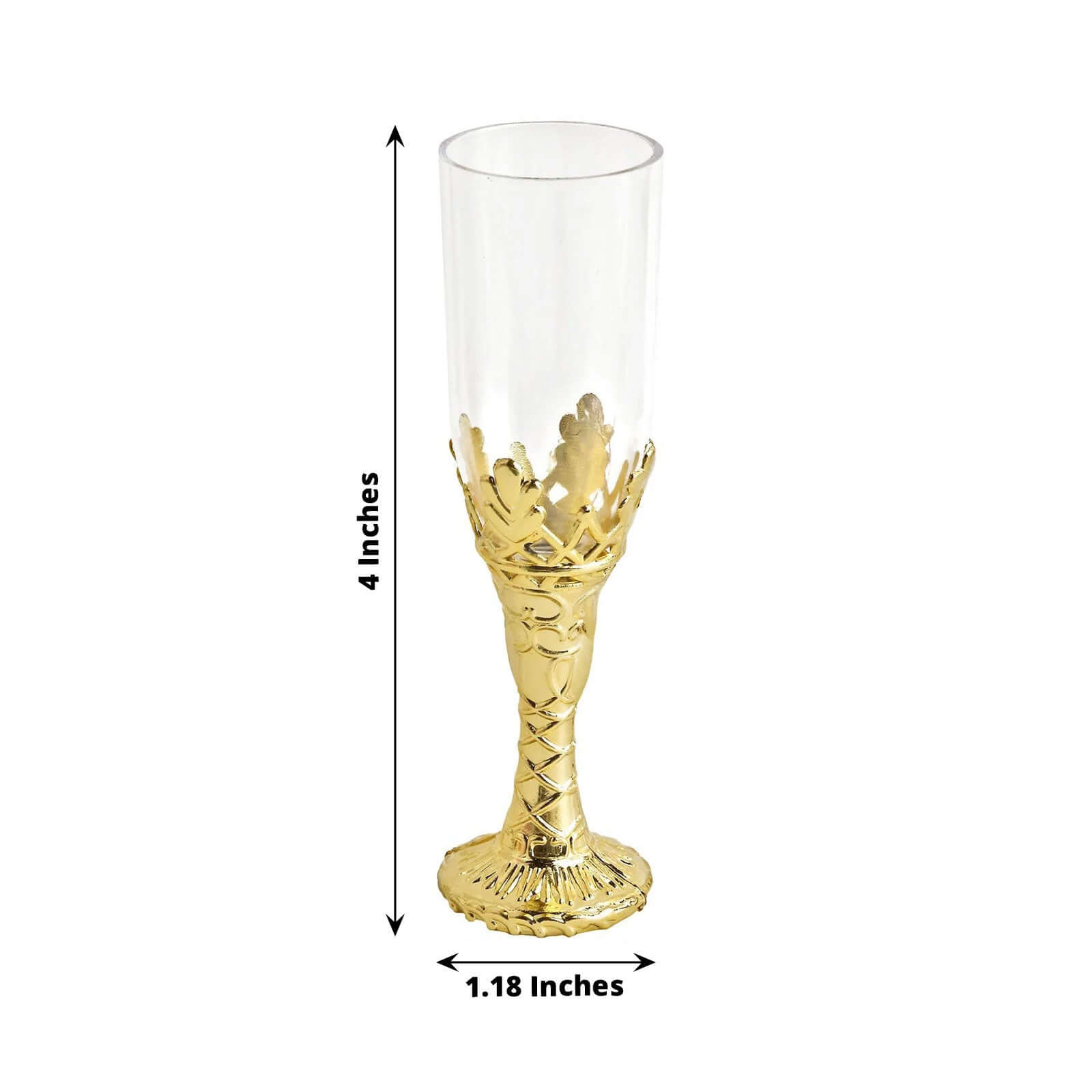 12-Pack Clear Gold Plastic Mini Champagne Bottle Style Fillable Candy Treat Favor Boxes